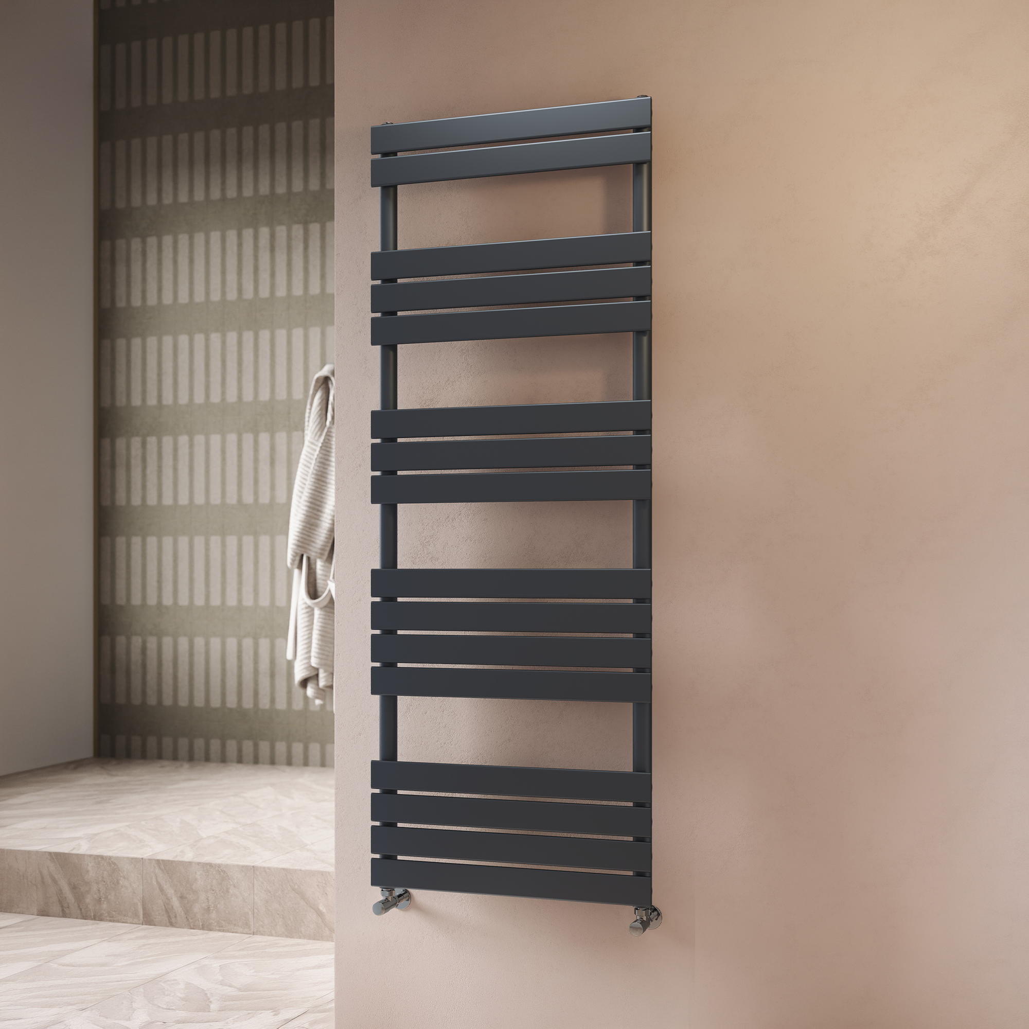 Toasty Hush Anthracite Flat Panel Heated Towel Rail