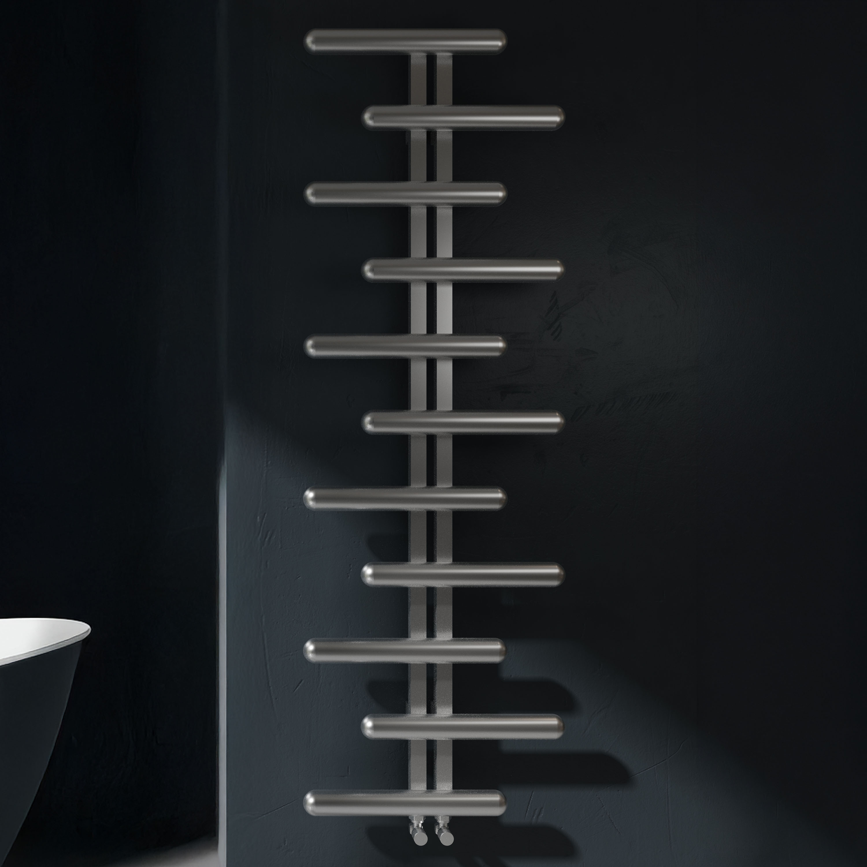 Carisa Vivi Offset Stainless Steel Designer Heated Towel Rail