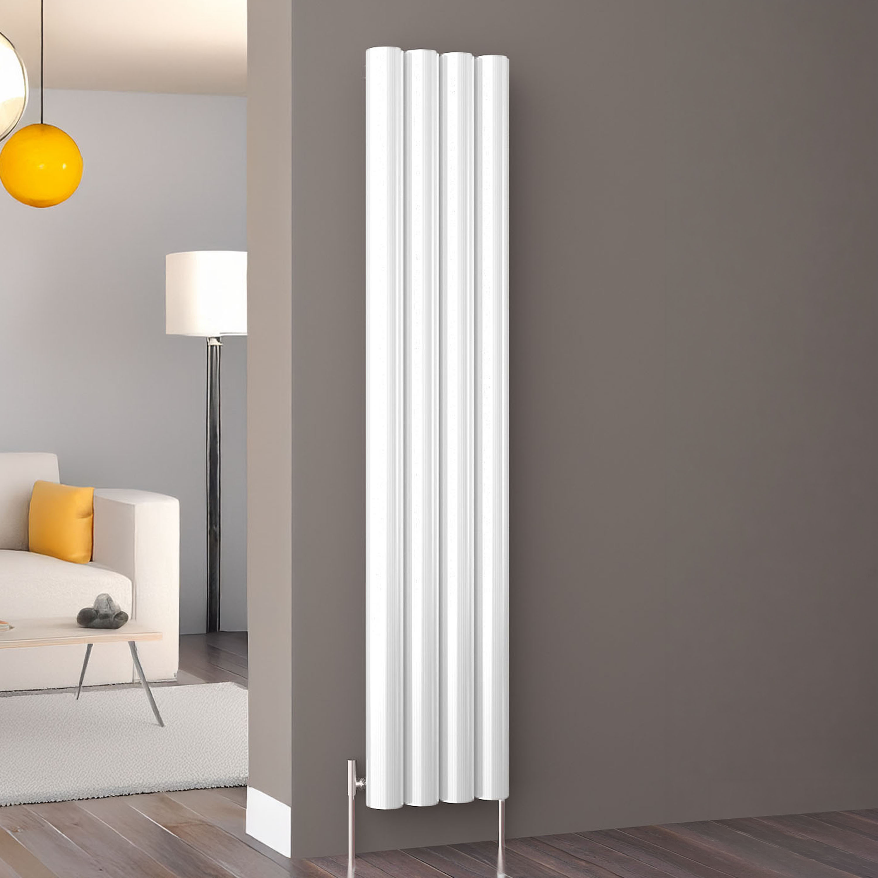 Carisa Otto Oval Single Panel Vertical Aluminium Radiator