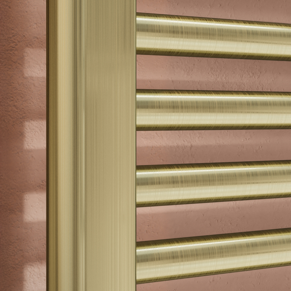Toasty Glow Brushed Brass 22mm Electric Heated Ladder Towel Rail with Heating Element