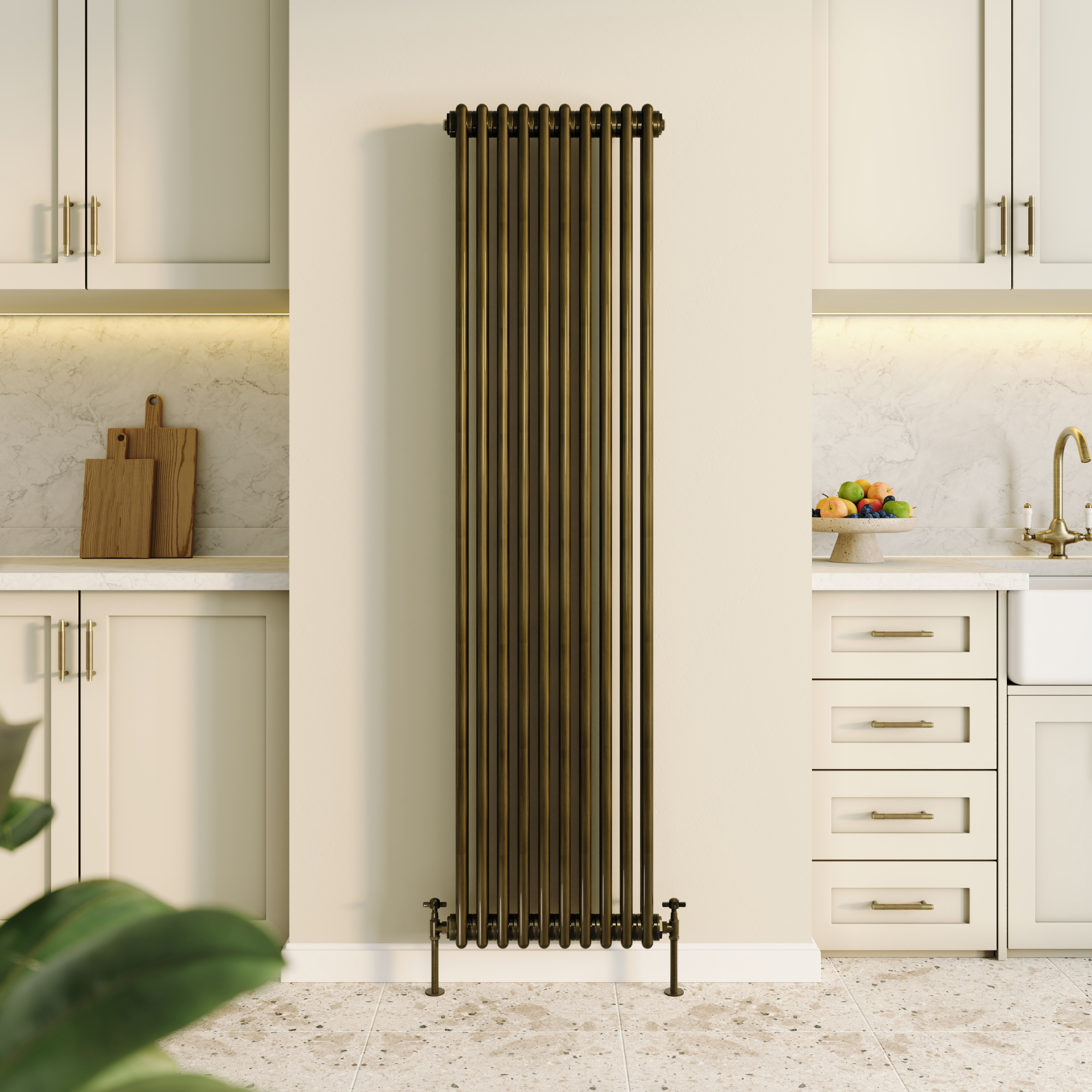 Toasty Ardleigh Antique Brass Vertical Column Radiator