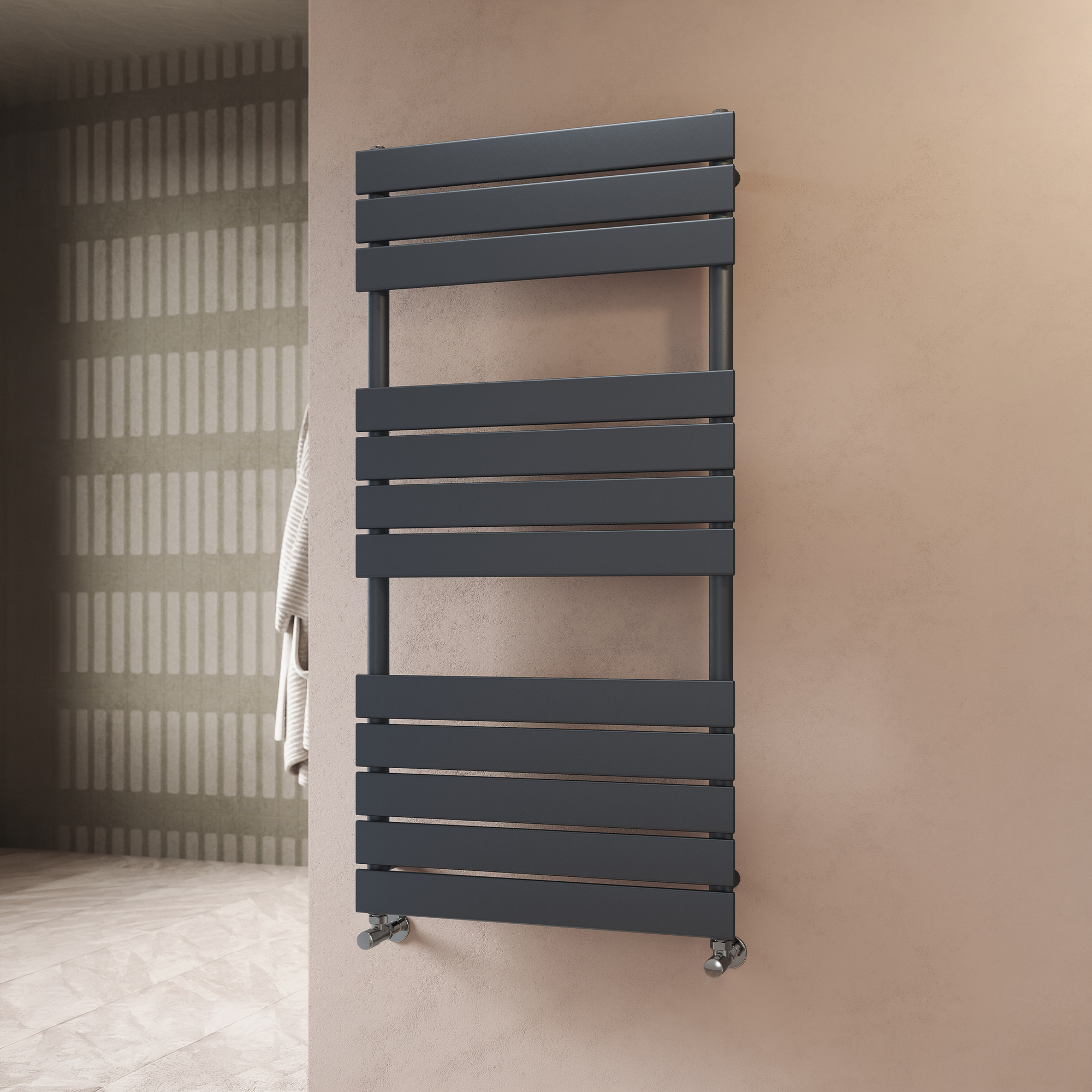 Toasty Hush Anthracite Flat Panel Heated Towel Rail