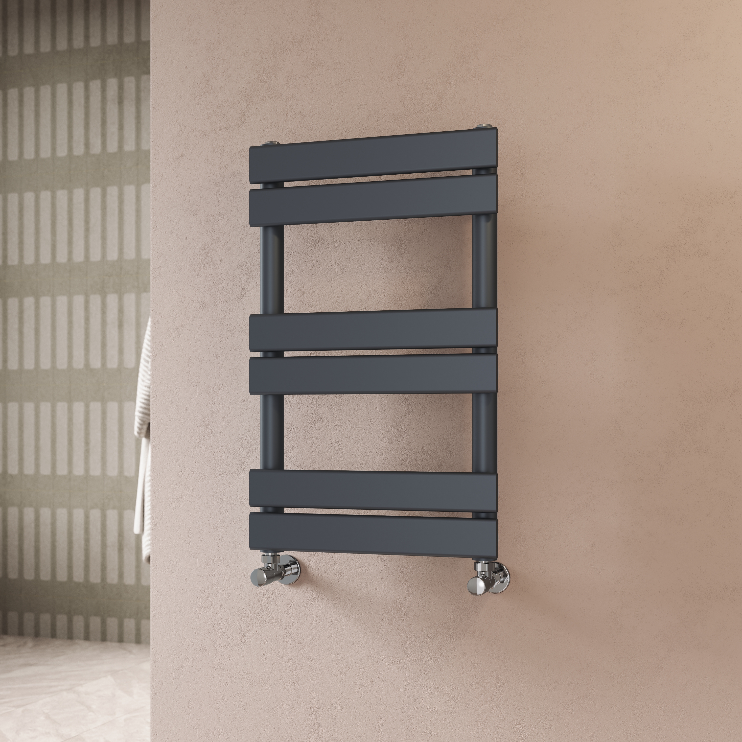 Toasty Hush Anthracite Flat Panel Heated Towel Rail