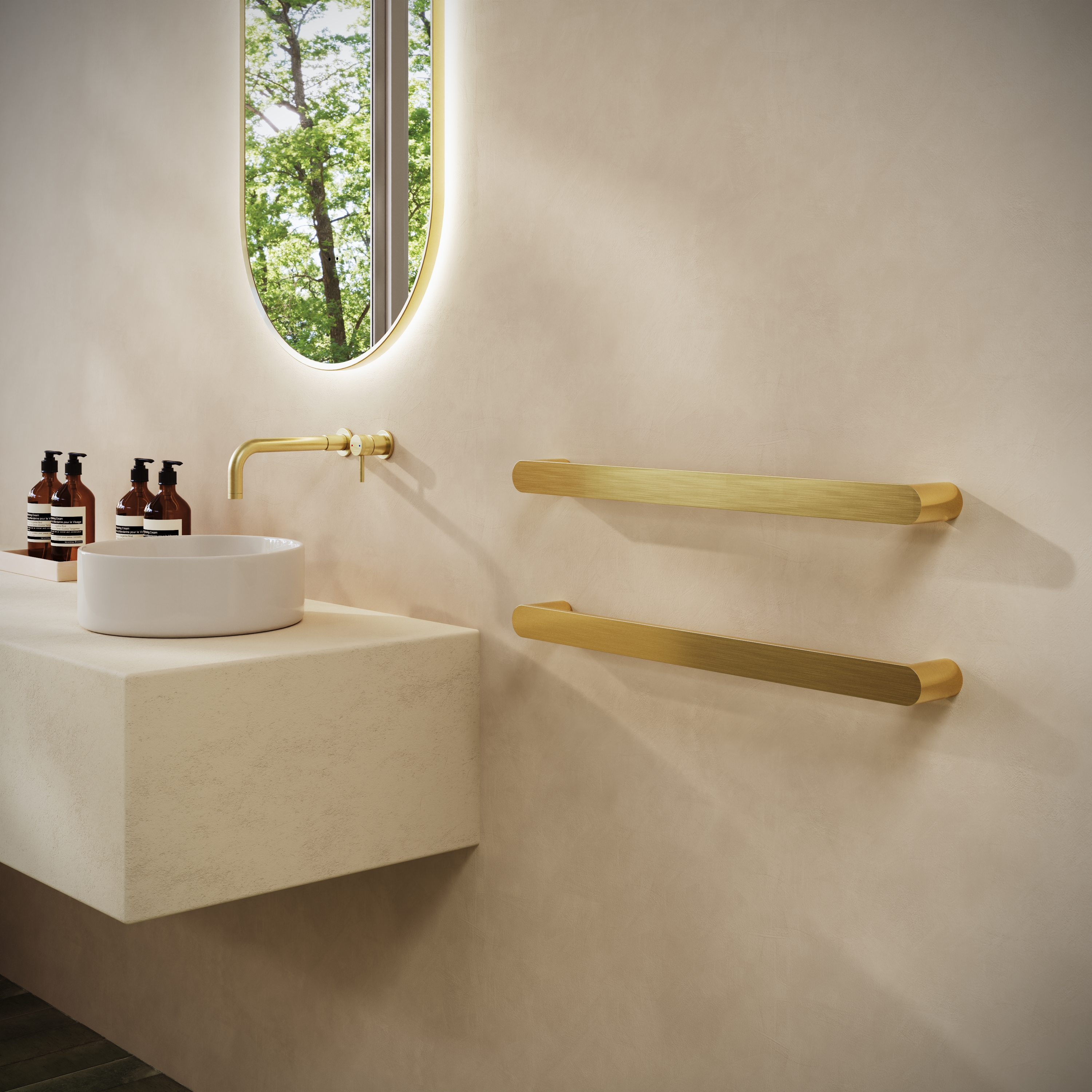Toasty Duna Brushed Brass Electric Heated Towel Rail