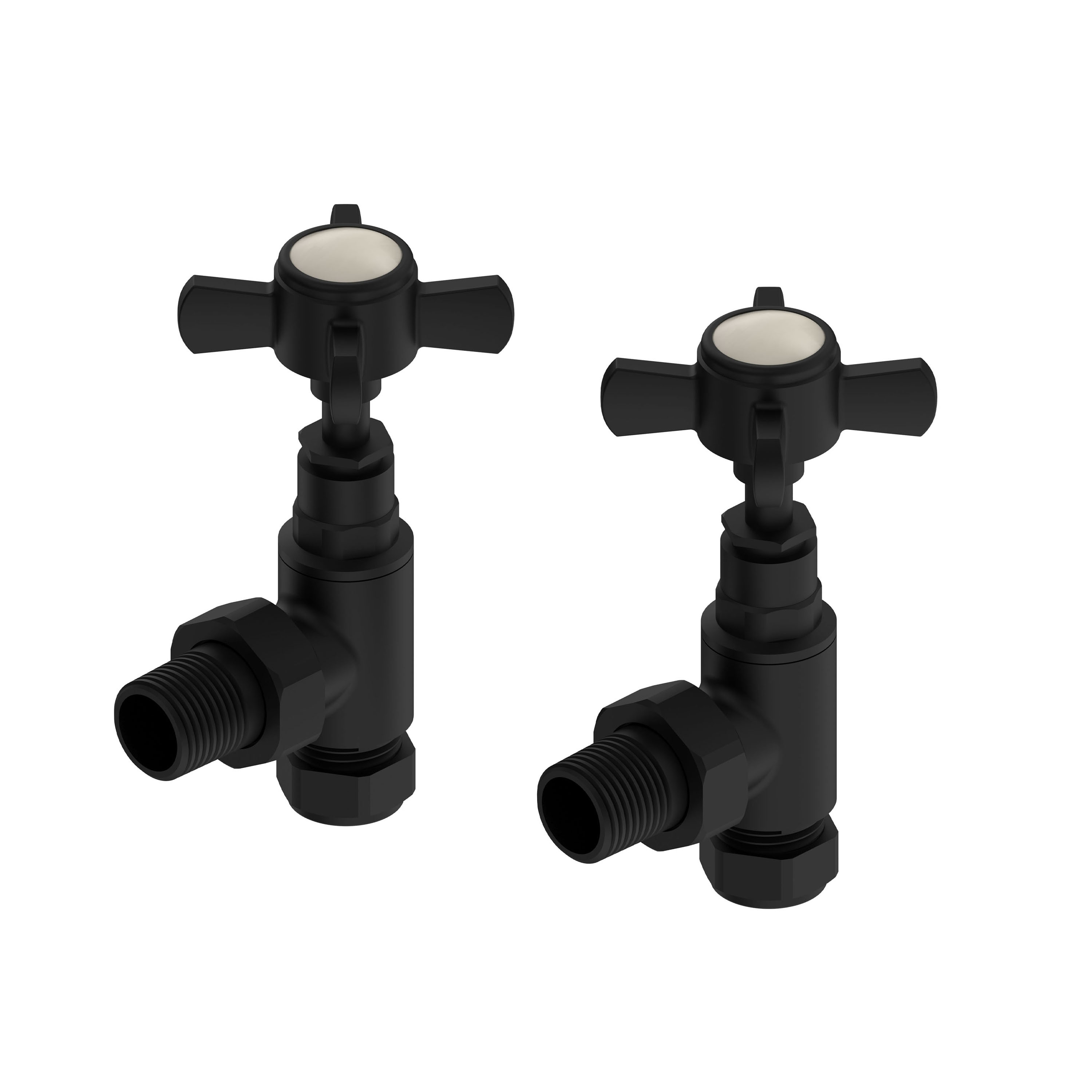 Toasty Traditional Crosshead Manual Angled Valves - Matt Textured Black