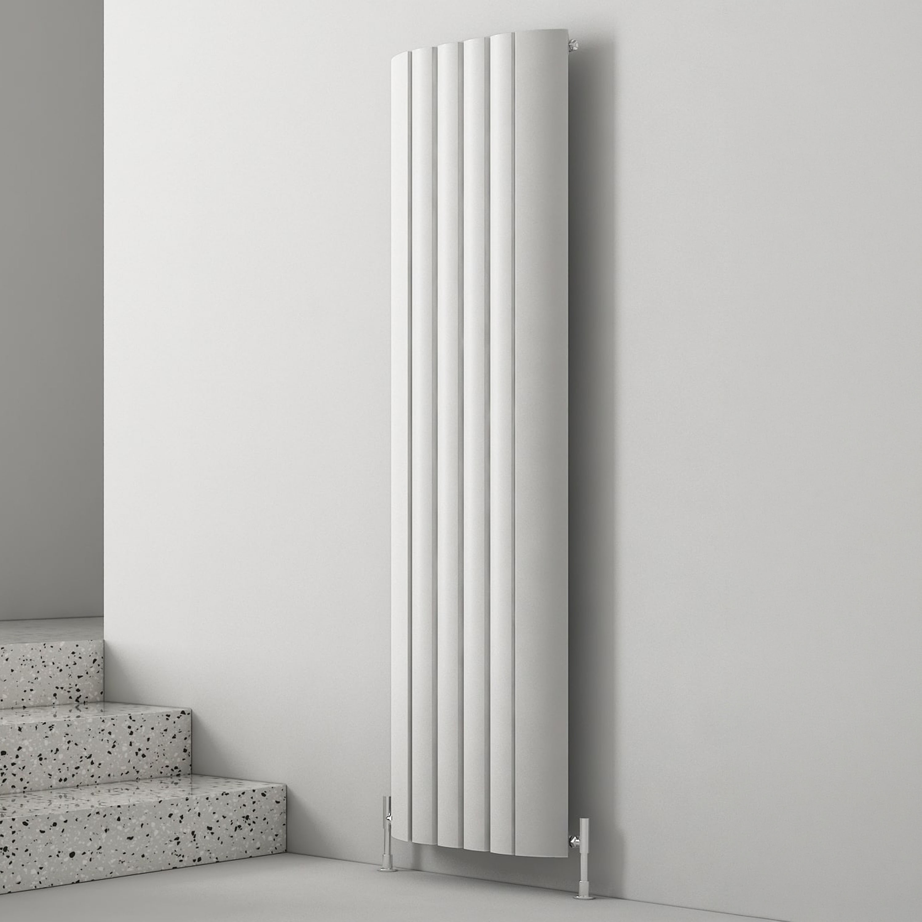 Carisa Gaia Oval Single Panel Vertical Aluminium Radiator