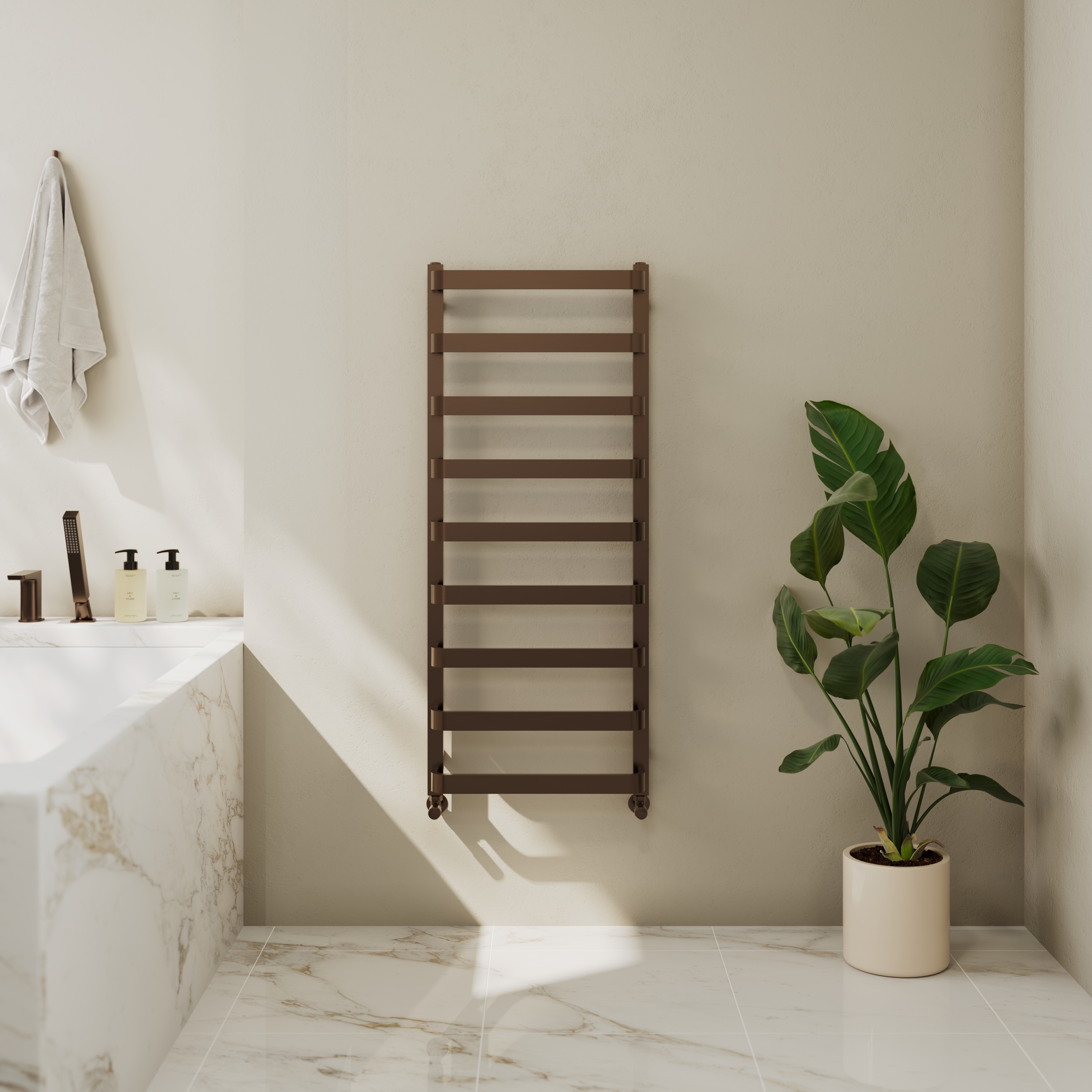 Toasty Balance Brushed Bronze Heated Towel Rail