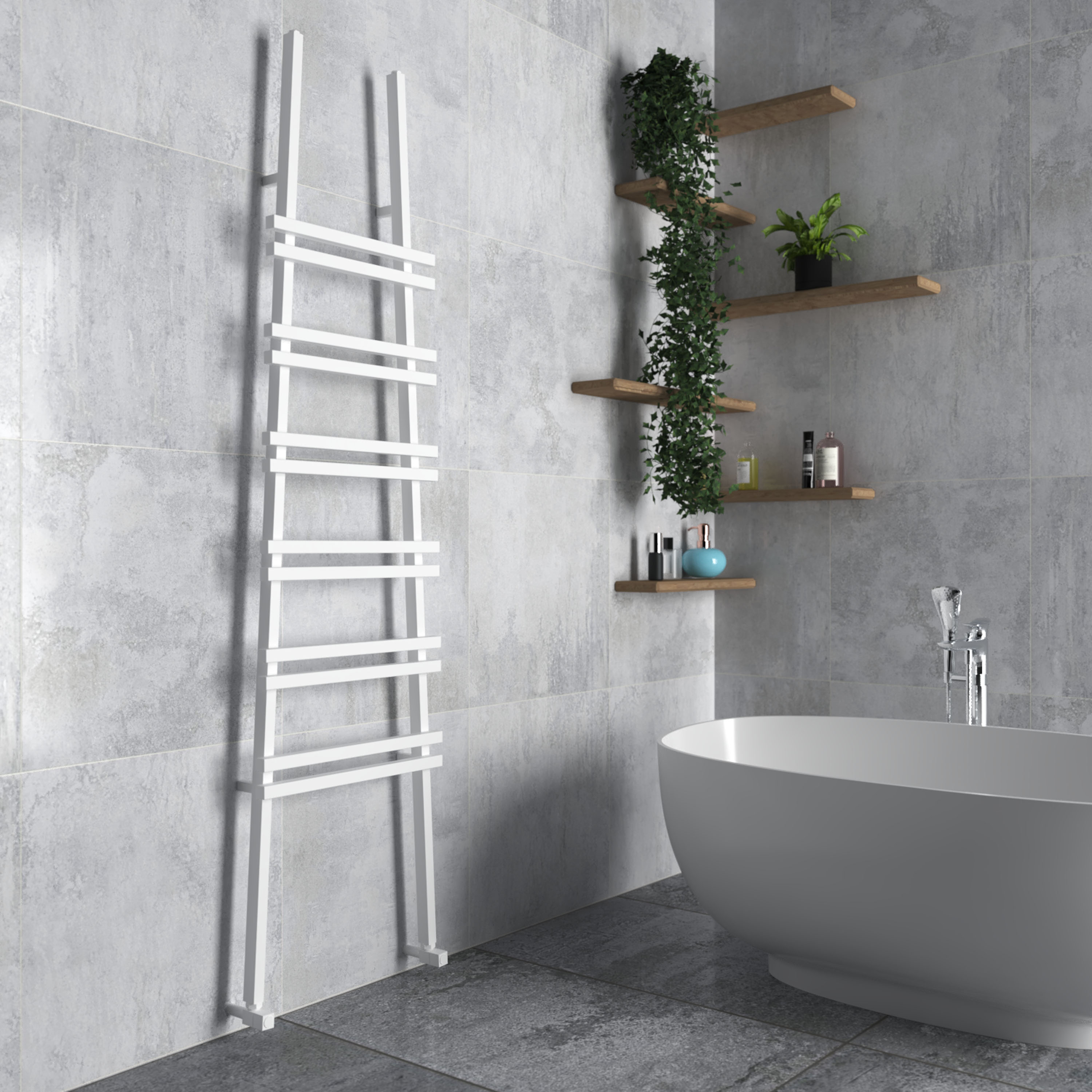 Carisa Jacobs Wall Mounted Ladder Aluminium Heated Towel Rail - 2000 x 535mm