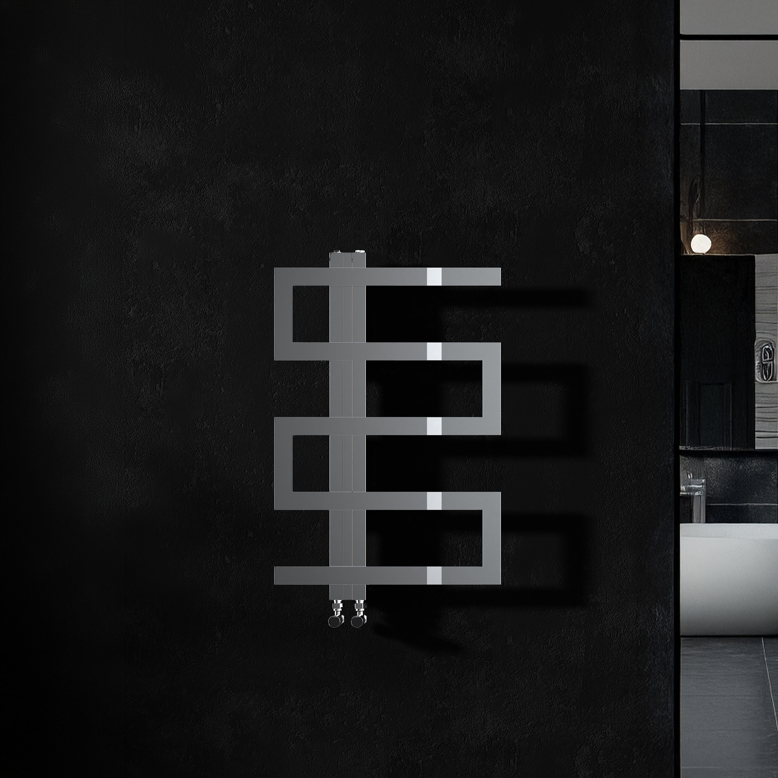 Carisa Ibiza Offset Stainless Steel Designer Heated Towel Rail