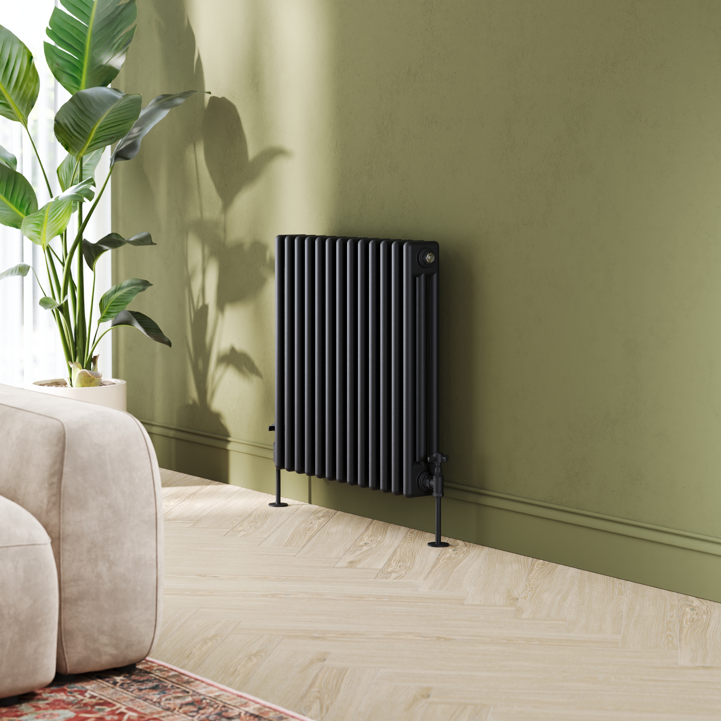 Toasty Ardleigh Matt Black Horizontal Column Radiator