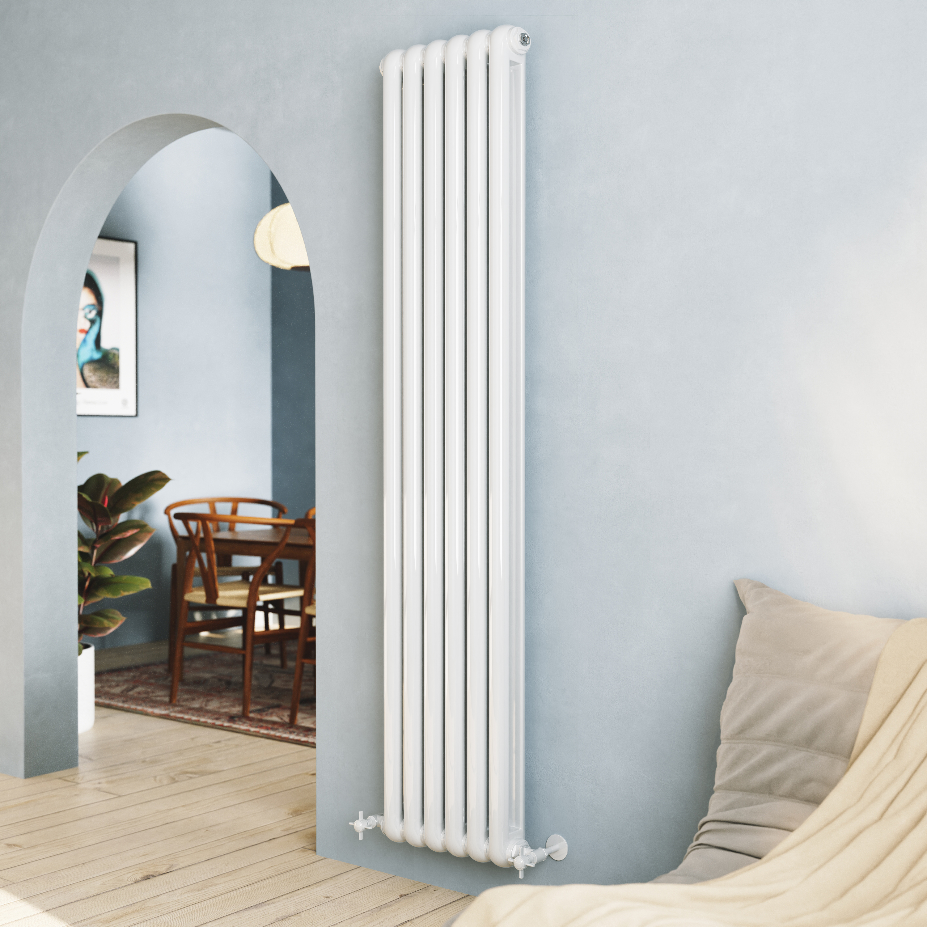 Toasty Mellow White Vertical 2 Column Radiator