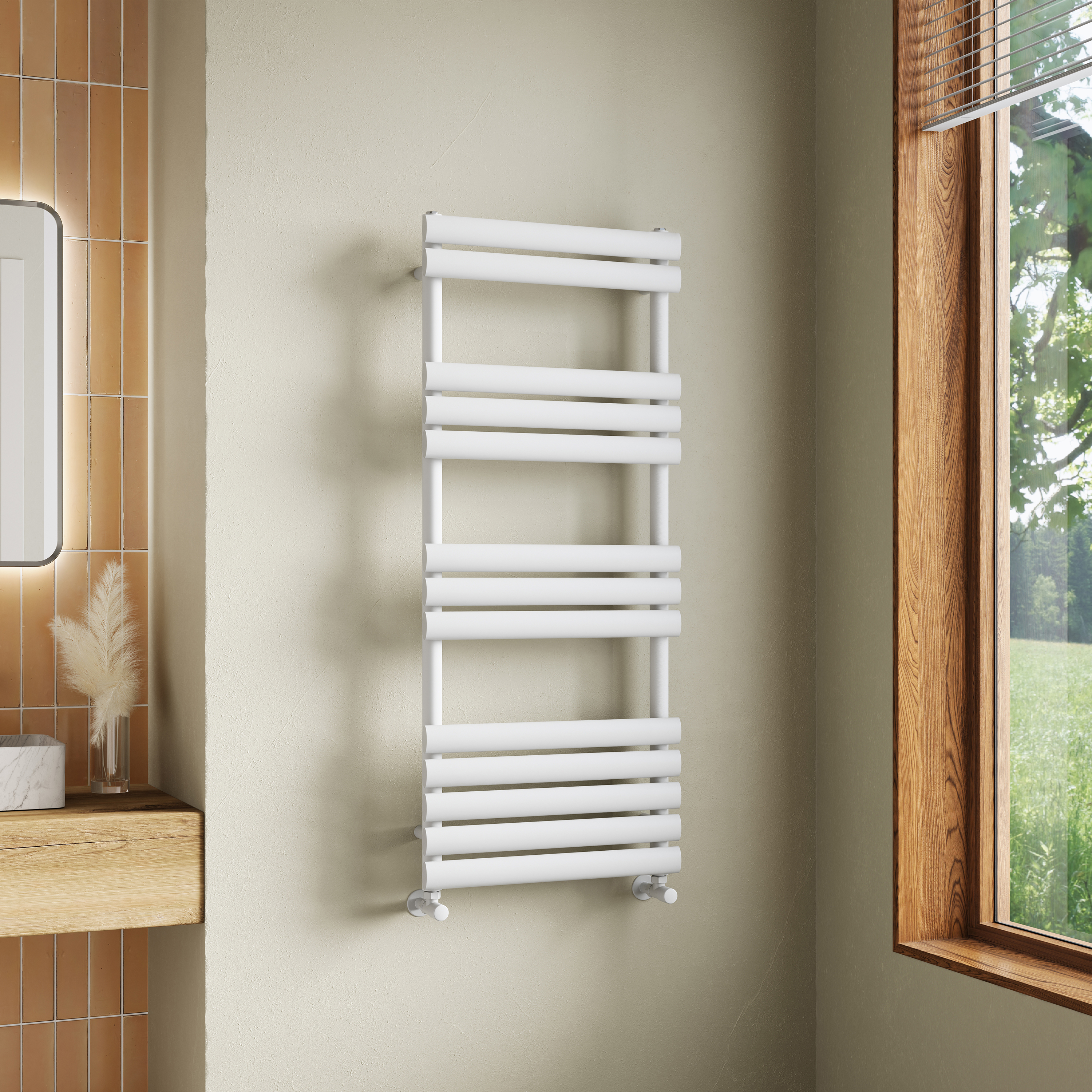 Toasty Eden Matt White Heated Towel Rail