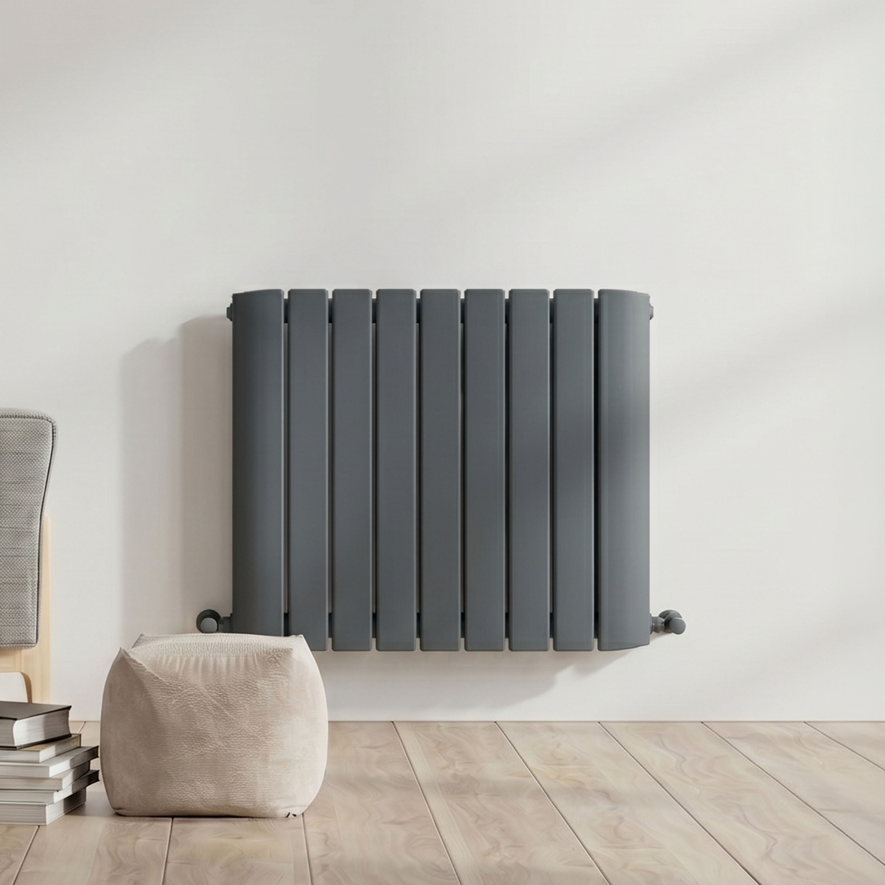 Carisa Gaia Oval Single Panel Horizontal Aluminium Radiator