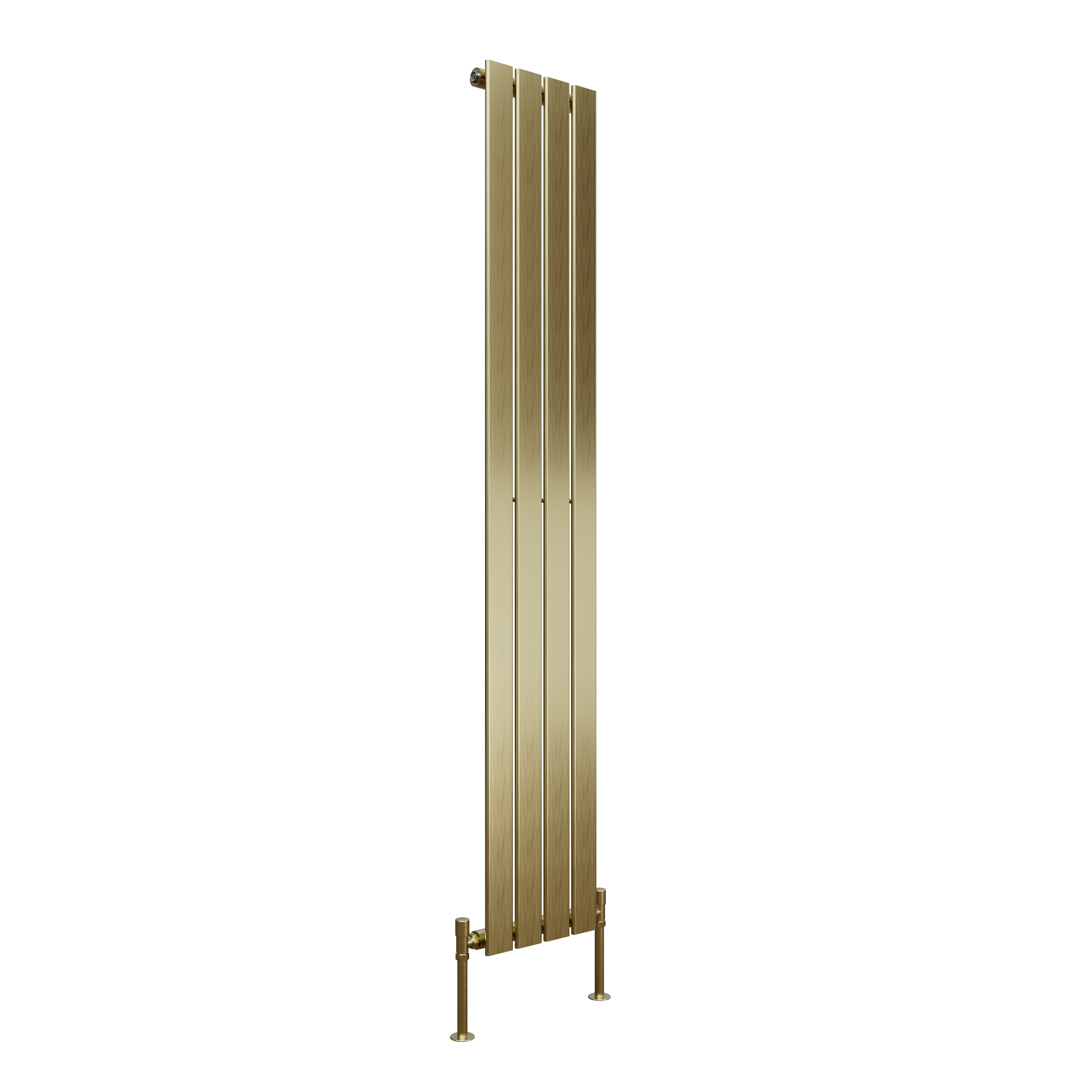 Toasty Radiance Brushed Brass Single Flat Panel Vertical Radiator