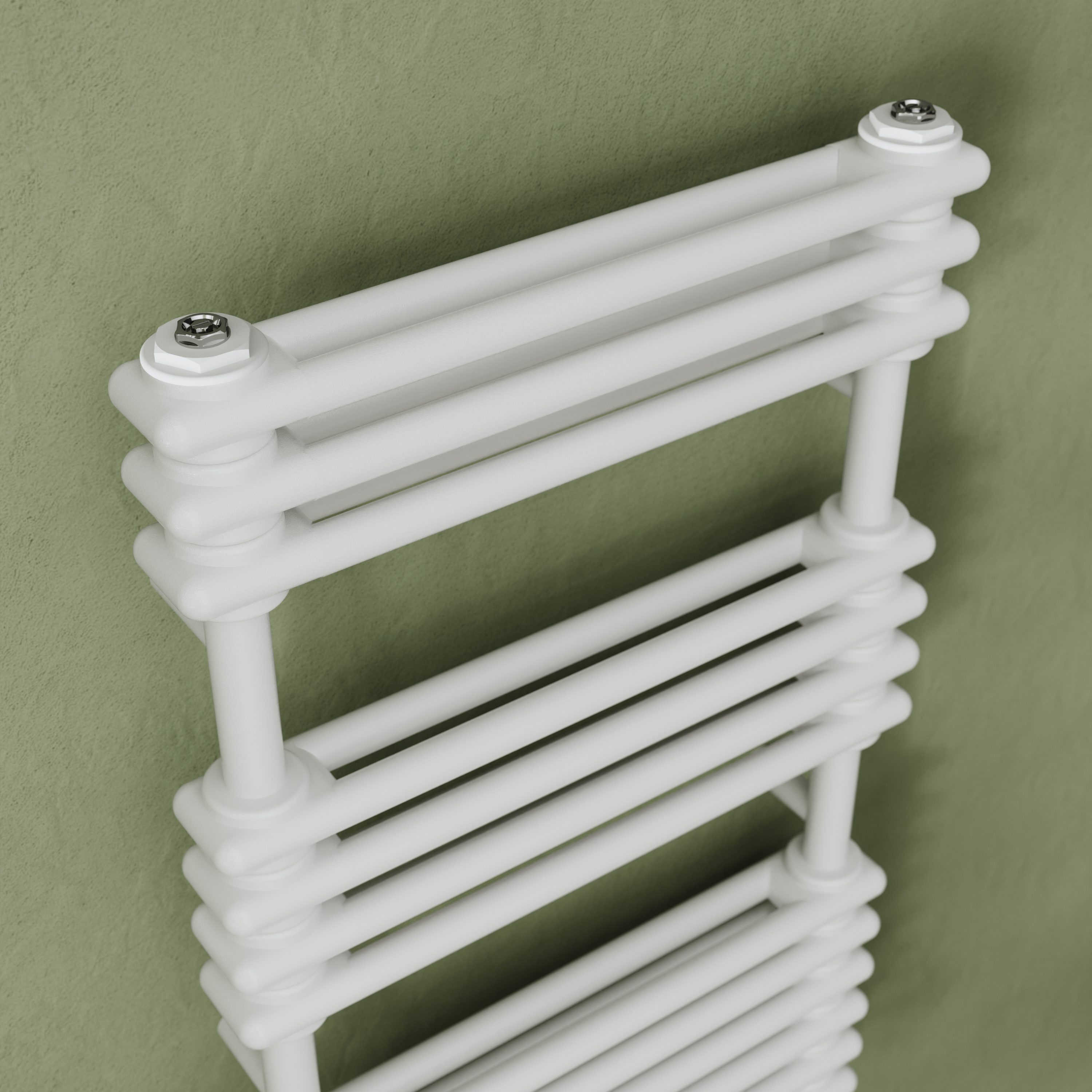 Toasty Montford White Traditional Column Heated Towel Rail