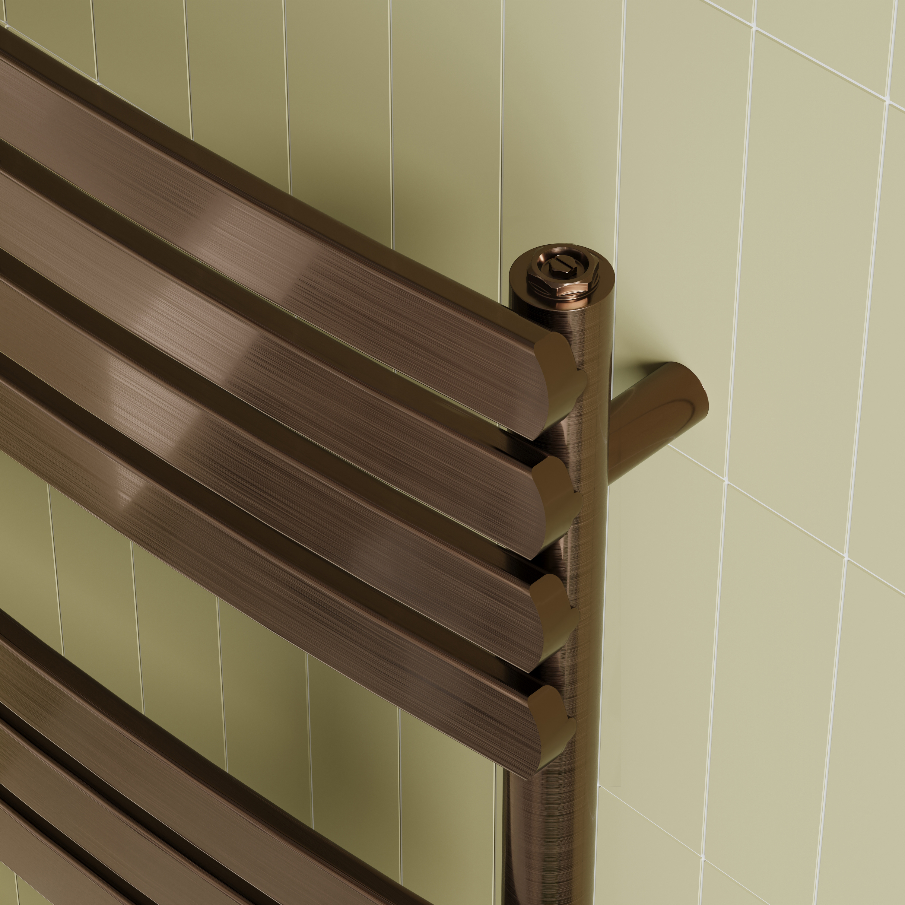 Toasty Solace Brushed Bronze Curved Heated Towel Rail