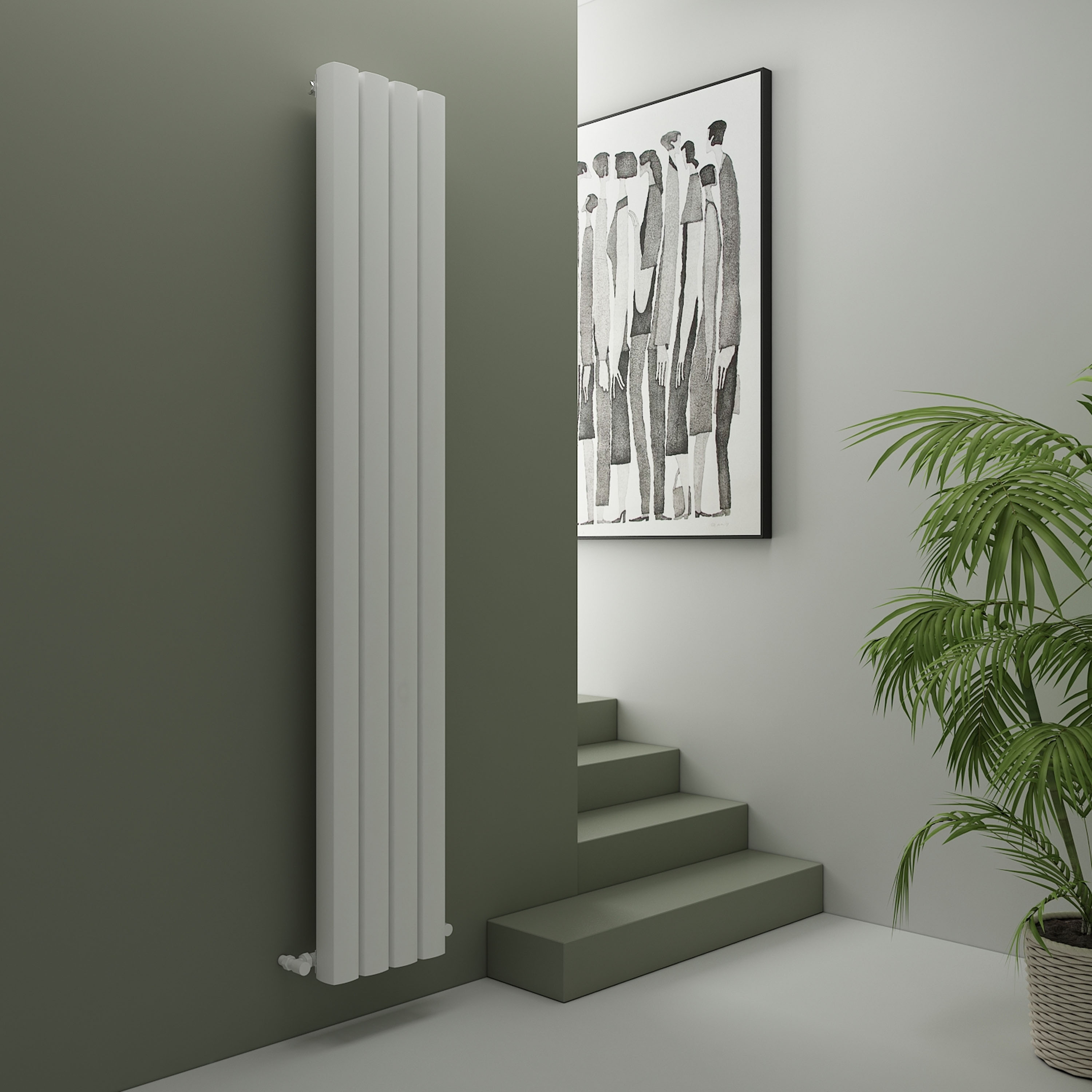 Carisa Vesta Oval Single Panel Vertical Aluminium Radiator