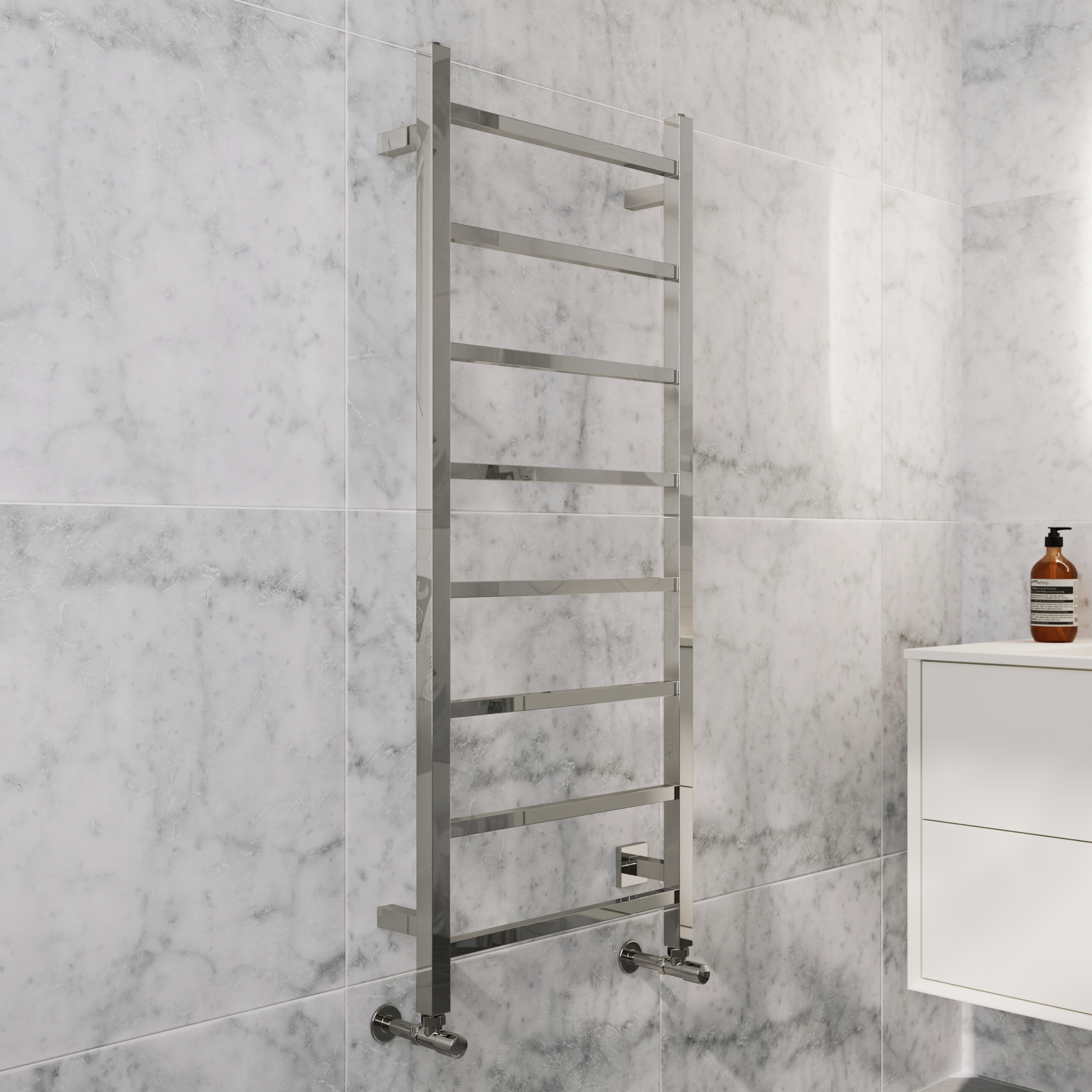 Toasty Arcus Polished Stainless Steel Electric Heated Towel Rail