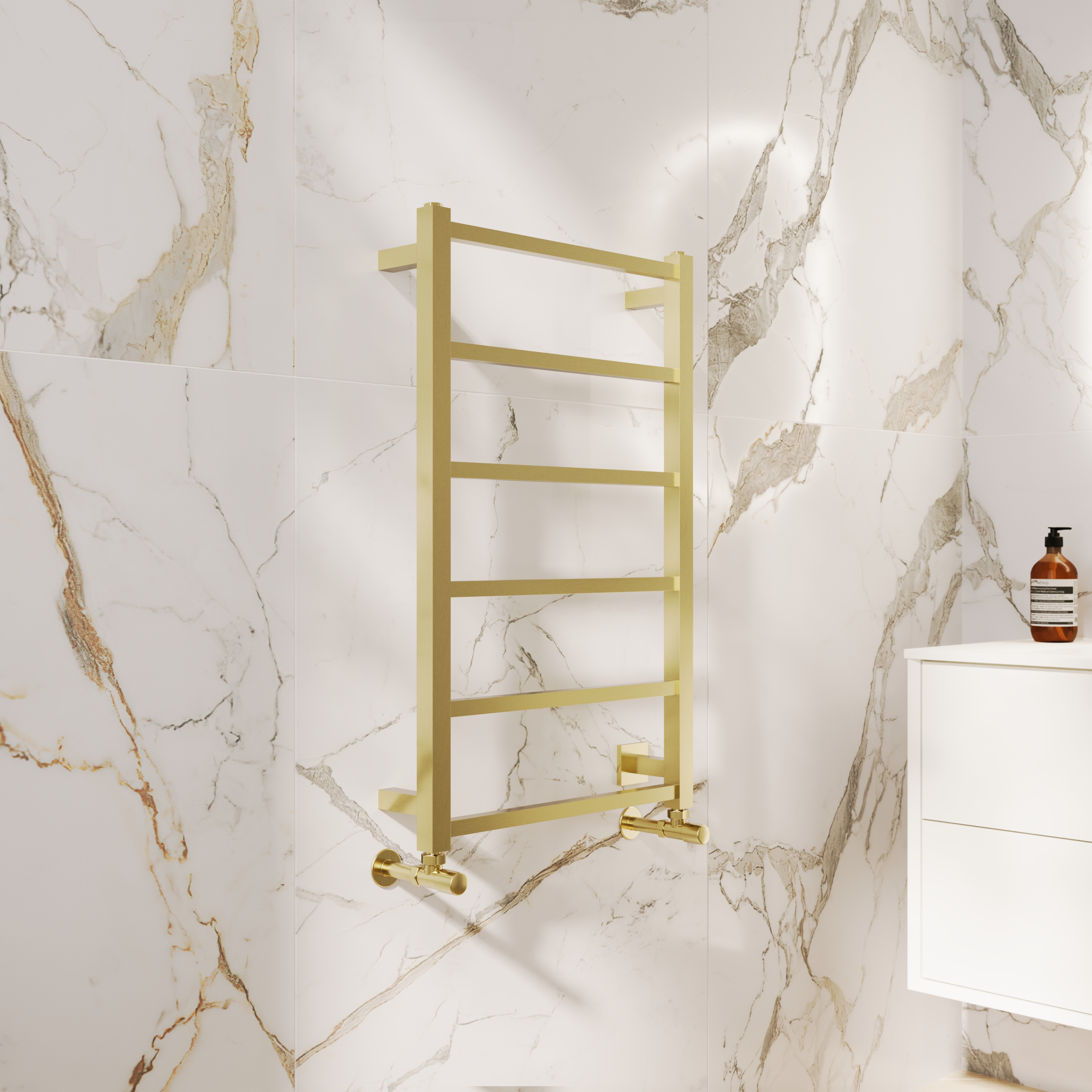 Toasty Arcus Brushed Brass Electric Heated Towel Rail