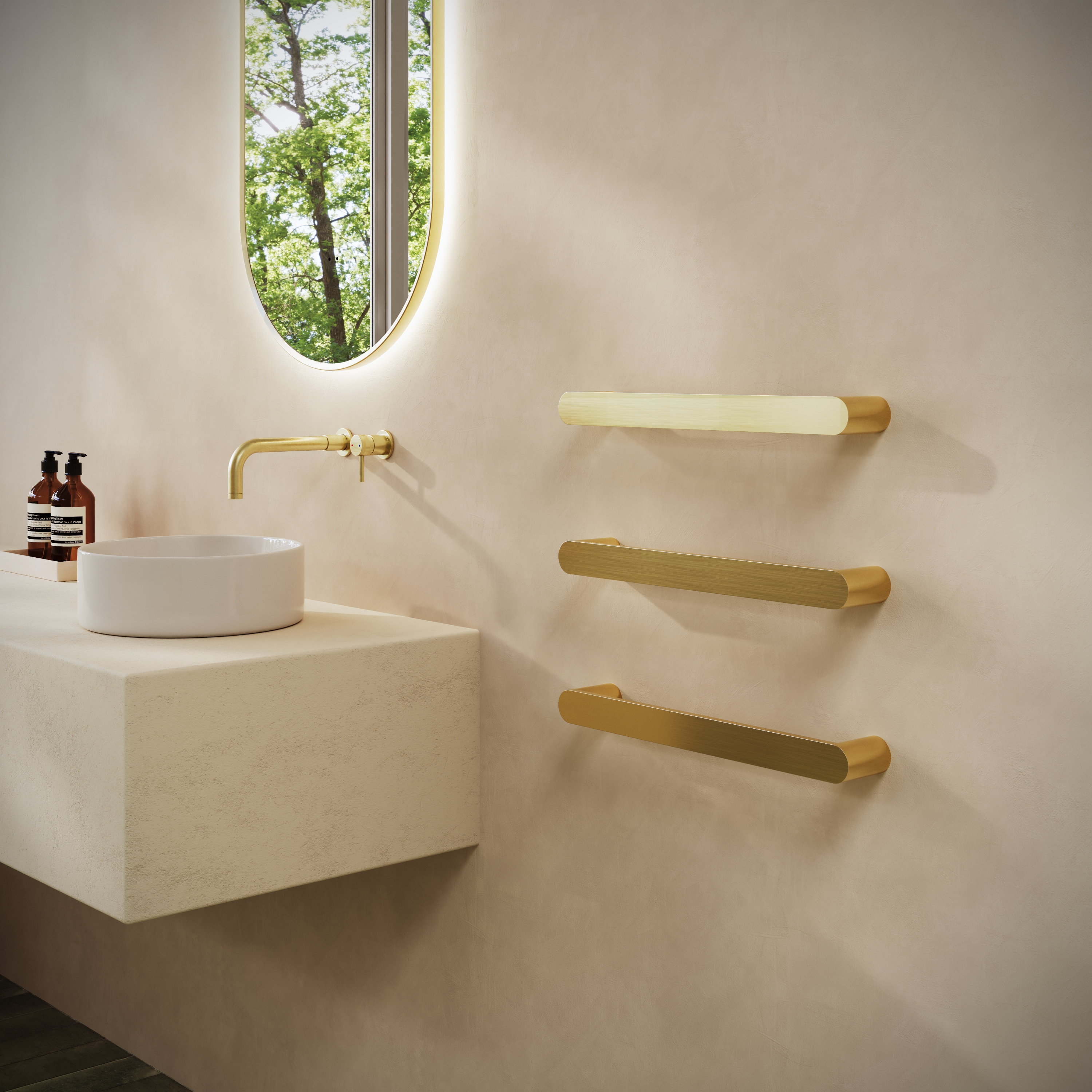 Toasty Duna Brushed Brass Electric Heated Towel Rail