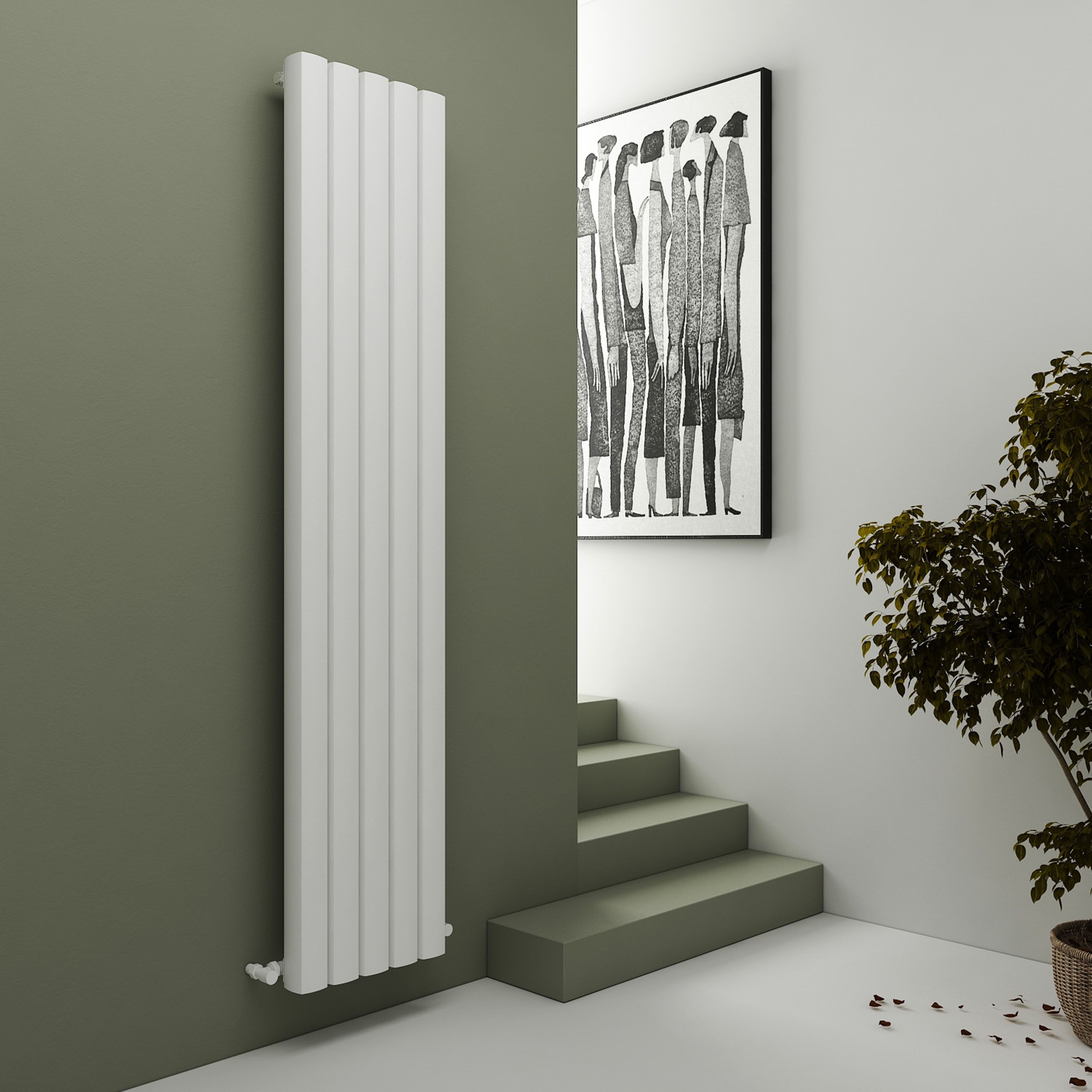 Carisa Vesta Oval Single Panel Vertical Aluminium Radiator