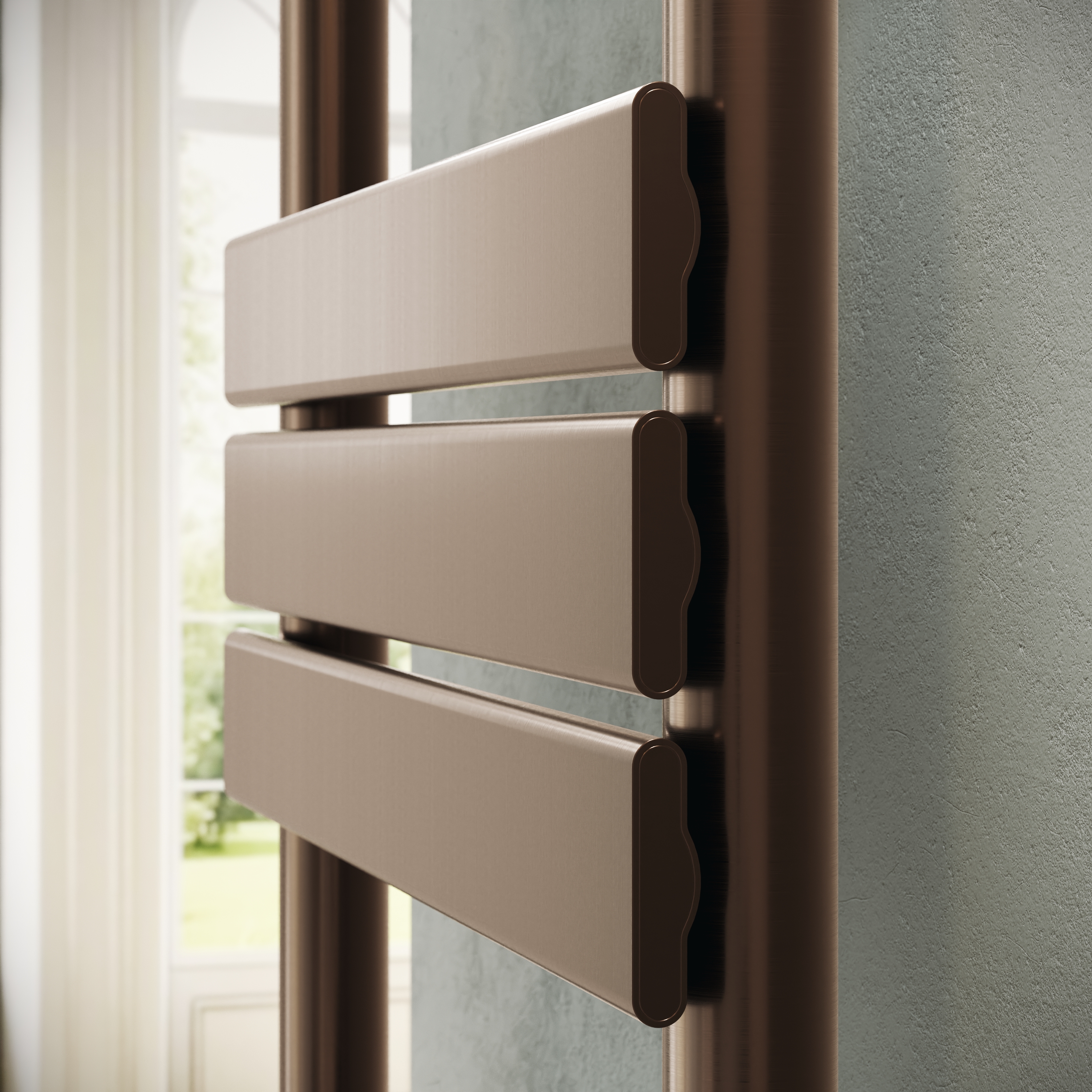 Toasty Hush Brushed Bronze Flat Panel Heated Towel Rail