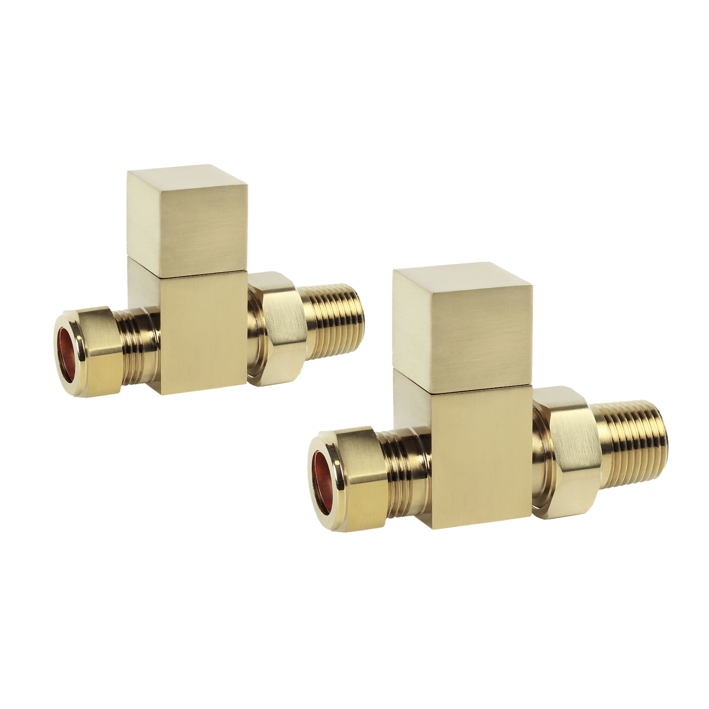 Toasty Brushed Brass Square Manual Valve