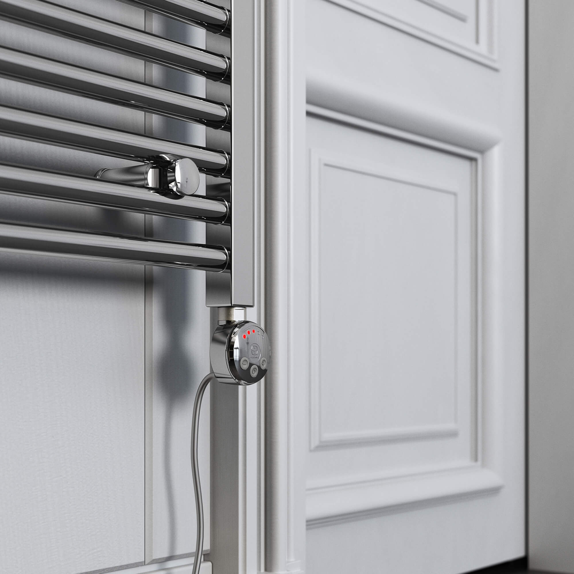 Terma Leo Chrome Electric Heated Towel Rail with Heating Element