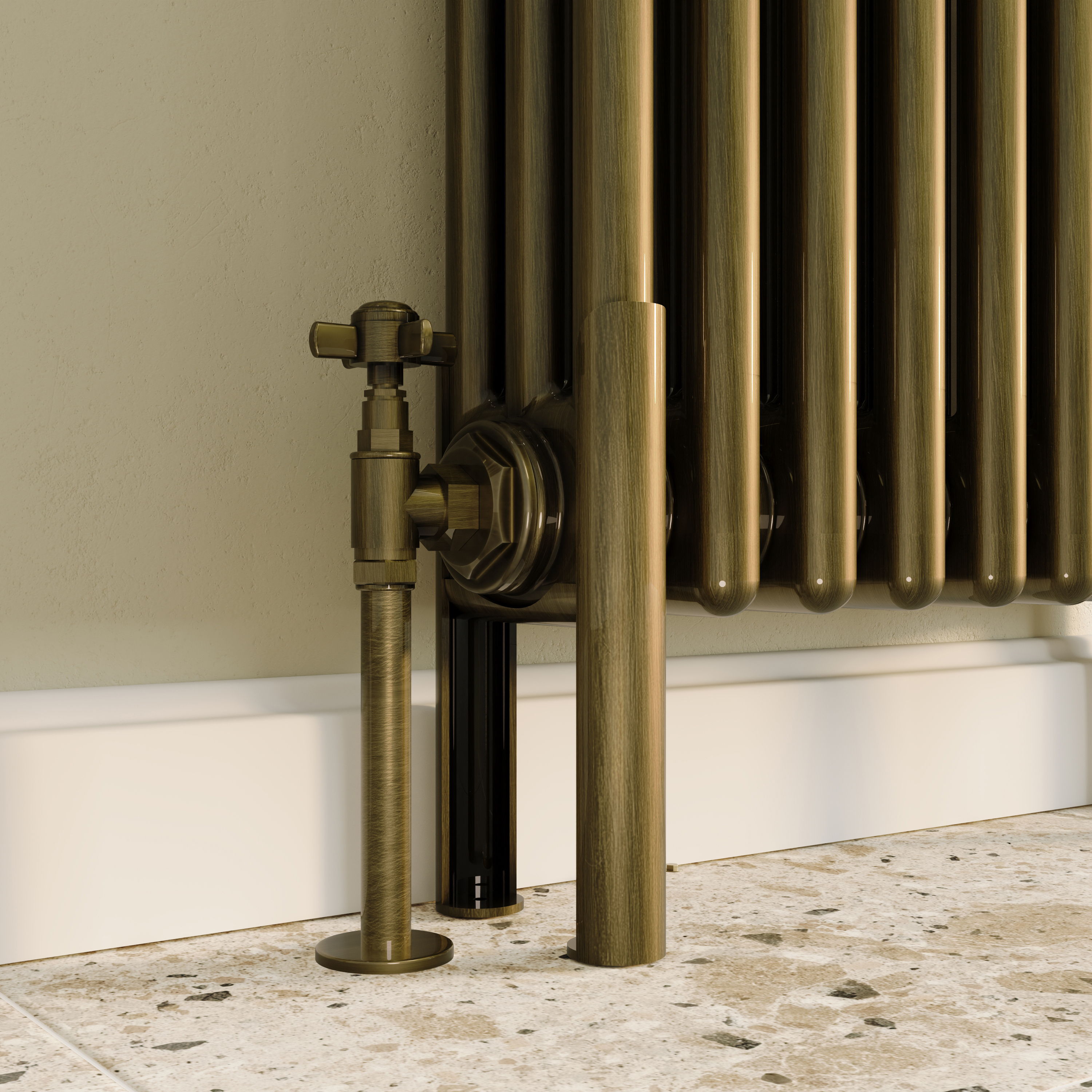 Toasty Ardleigh Antique Brass Column Radiator Feet