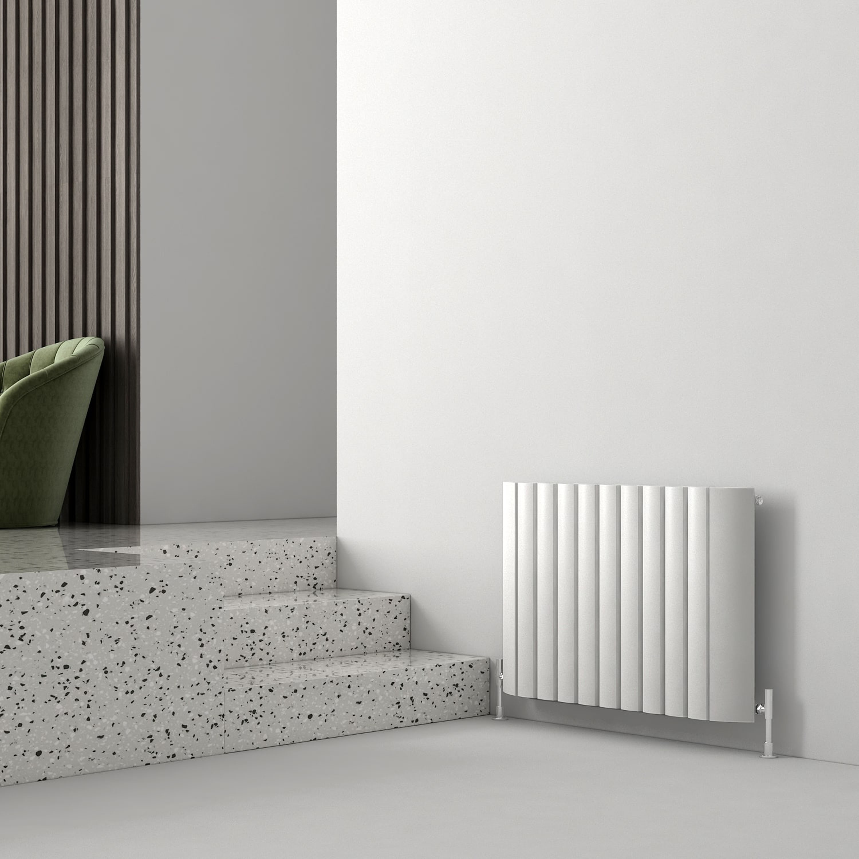 Carisa Gaia Oval Single Panel Horizontal Aluminium Radiator