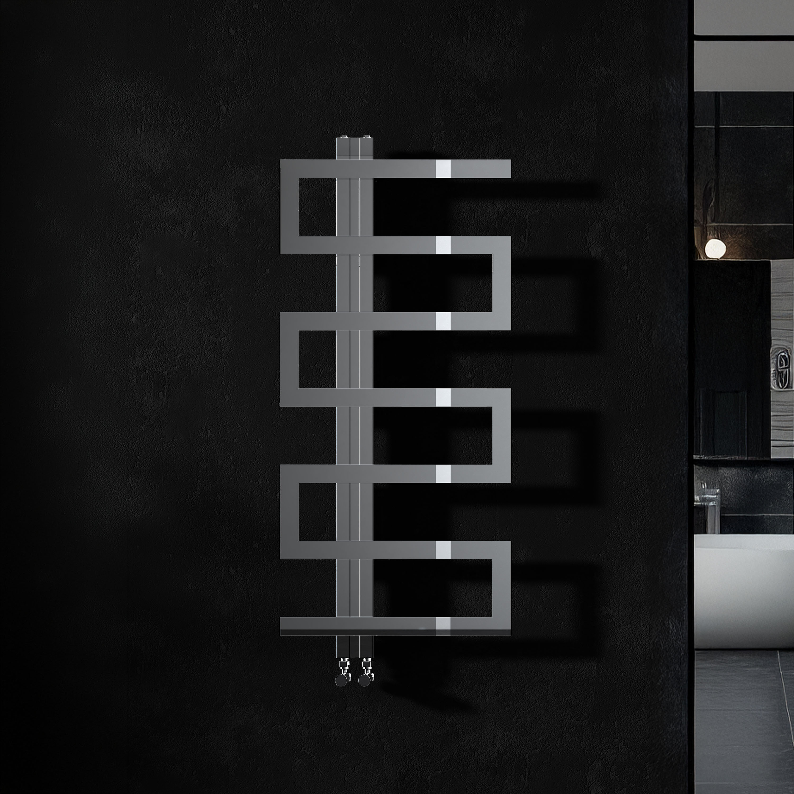 Carisa Ibiza Offset Stainless Steel Designer Heated Towel Rail