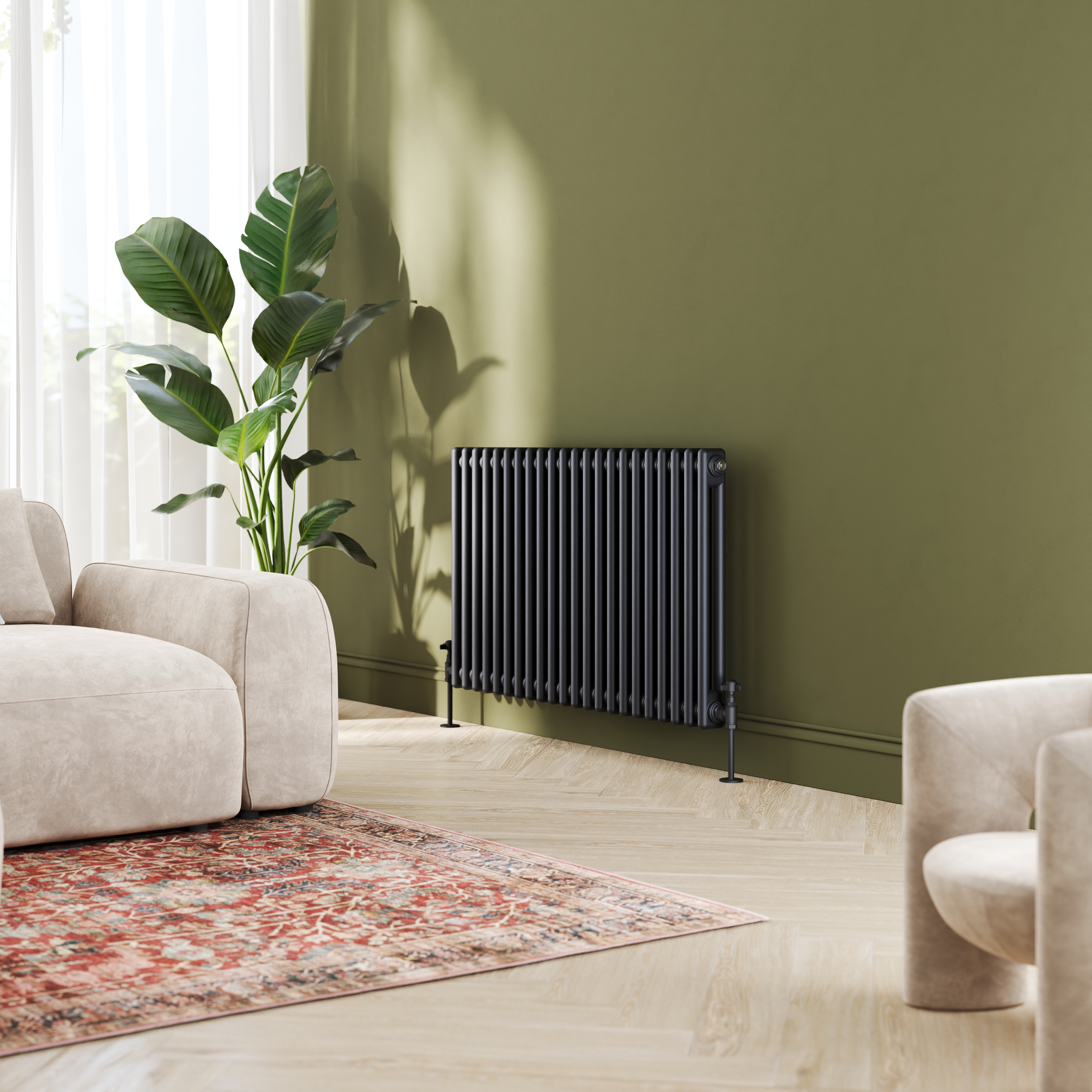 Toasty Ardleigh Matt Black Horizontal Column Radiator