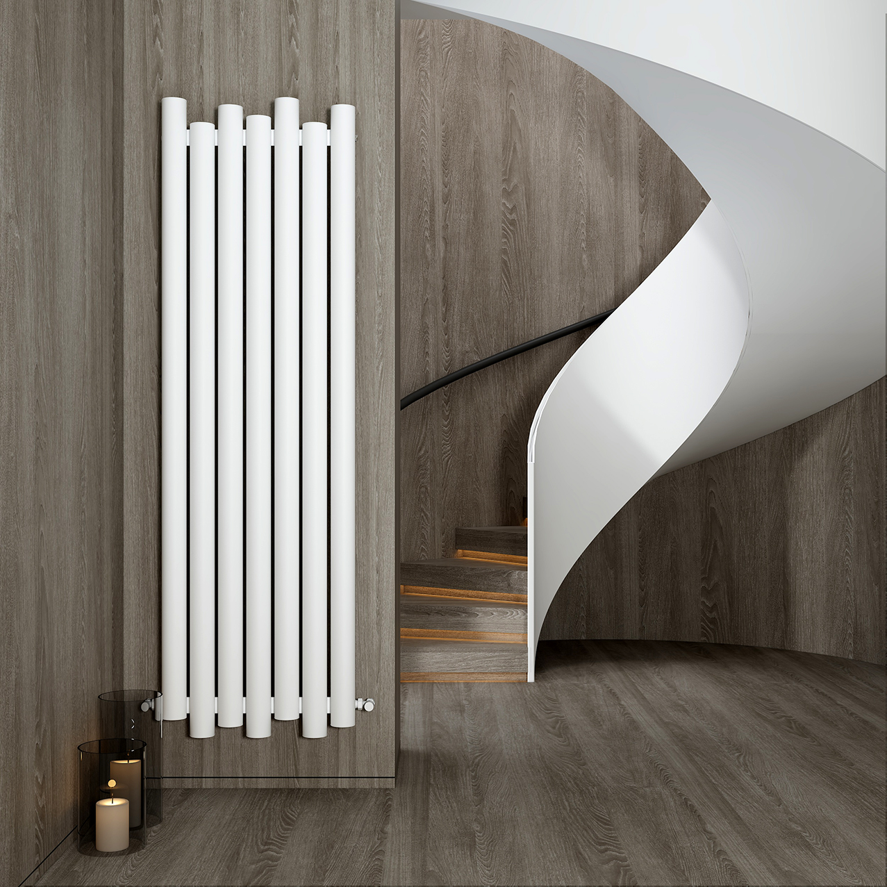 Carisa Motion Single Oval Panel Vertical Aluminium Radiator