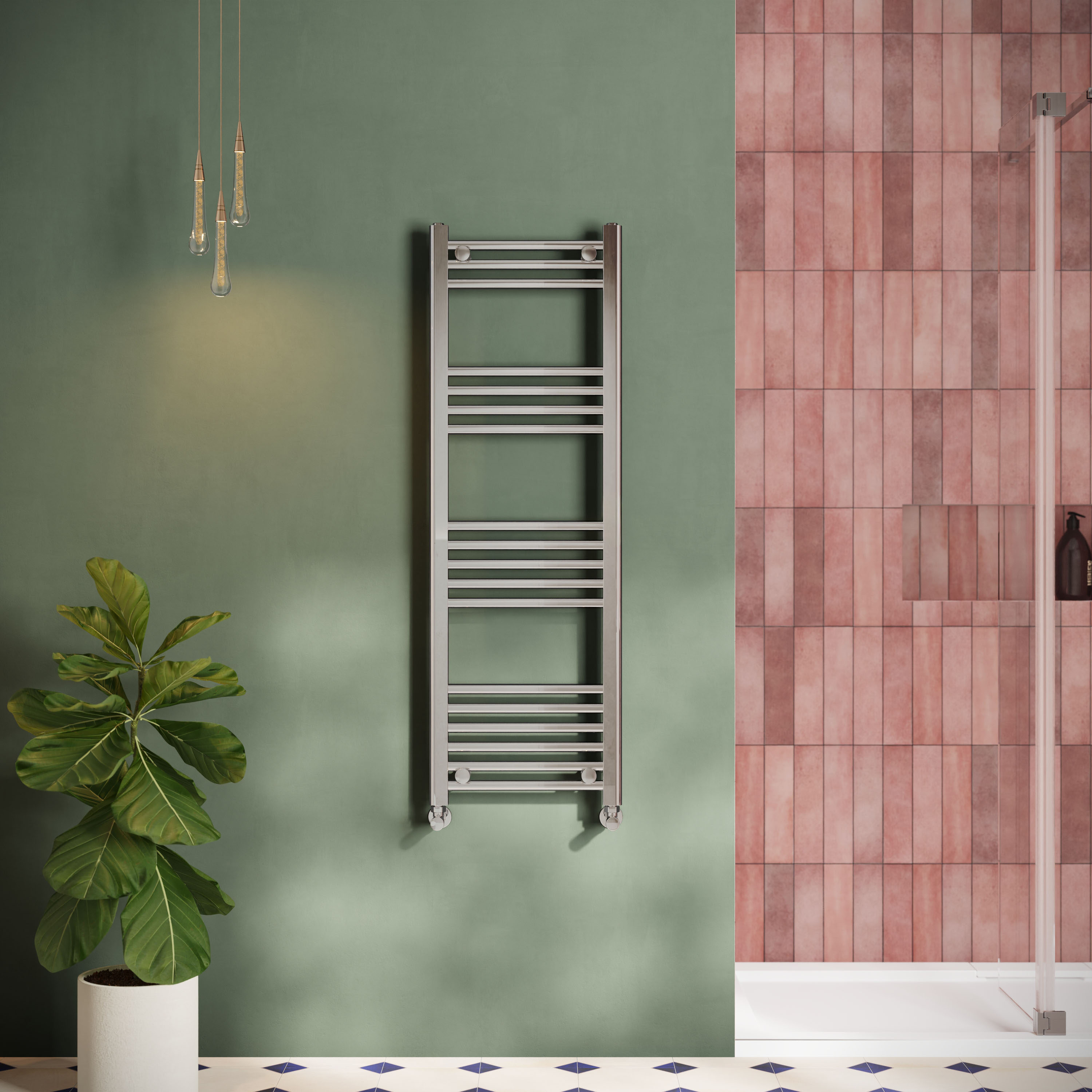 Toasty Glow Chrome 22mm Heated Ladder Towel Rail
