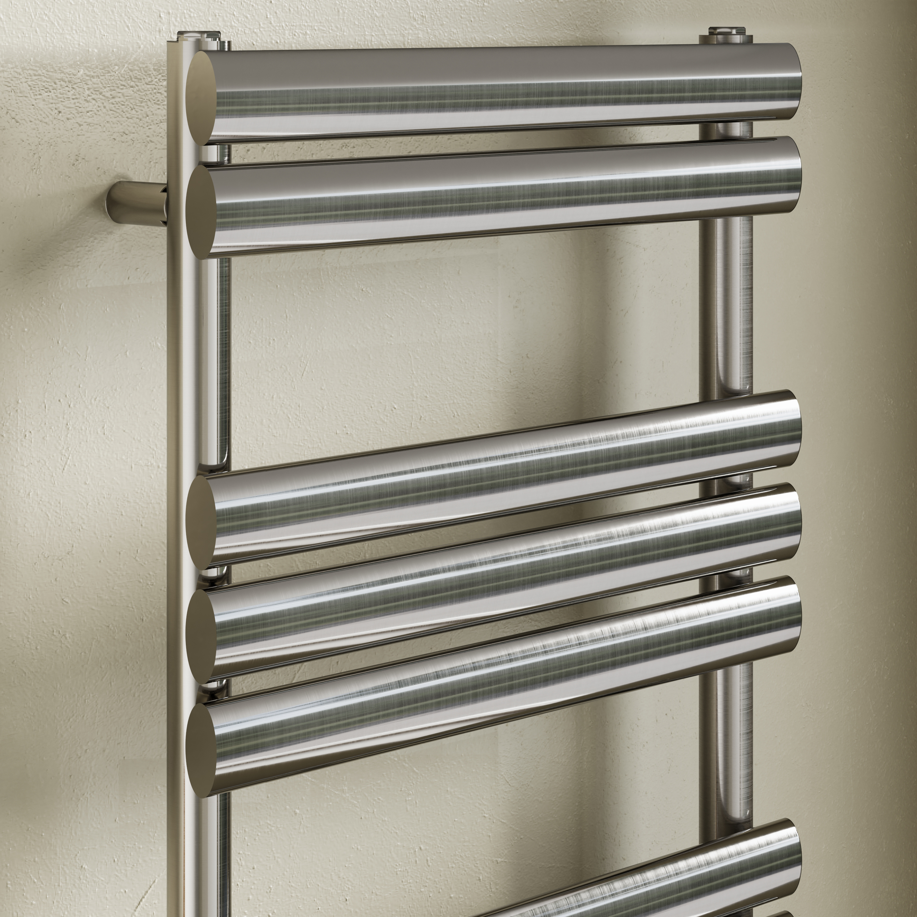 Toasty Eden Brushed Nickel Heated Towel Rail
