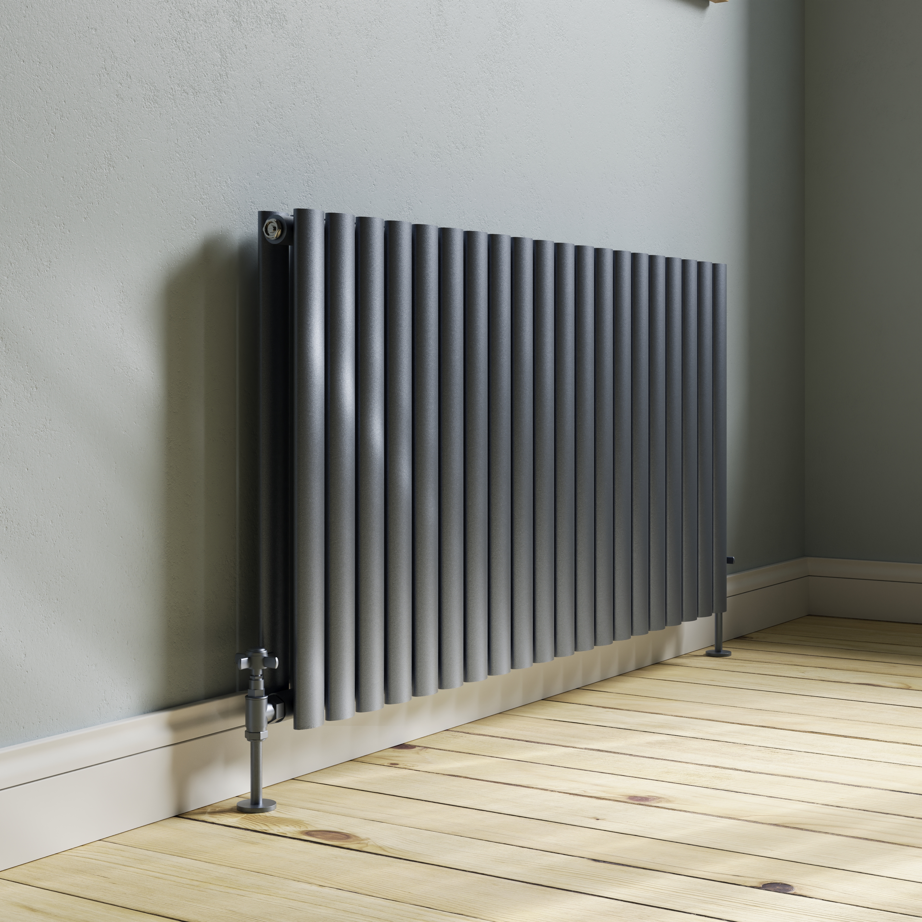 Toasty Ember Anthracite Oval Panel Horizontal Radiator