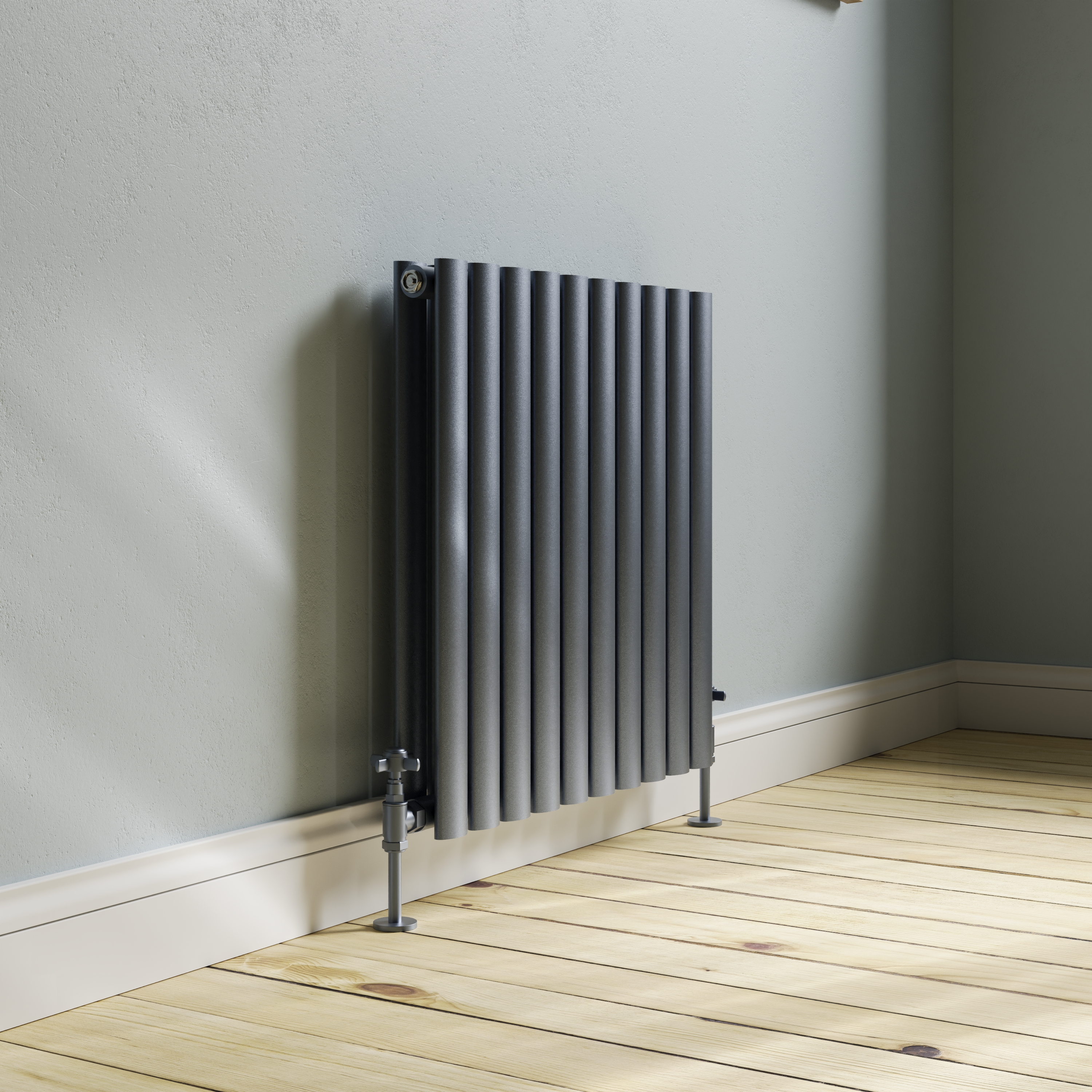 Toasty Ember Anthracite Oval Panel Horizontal Radiator