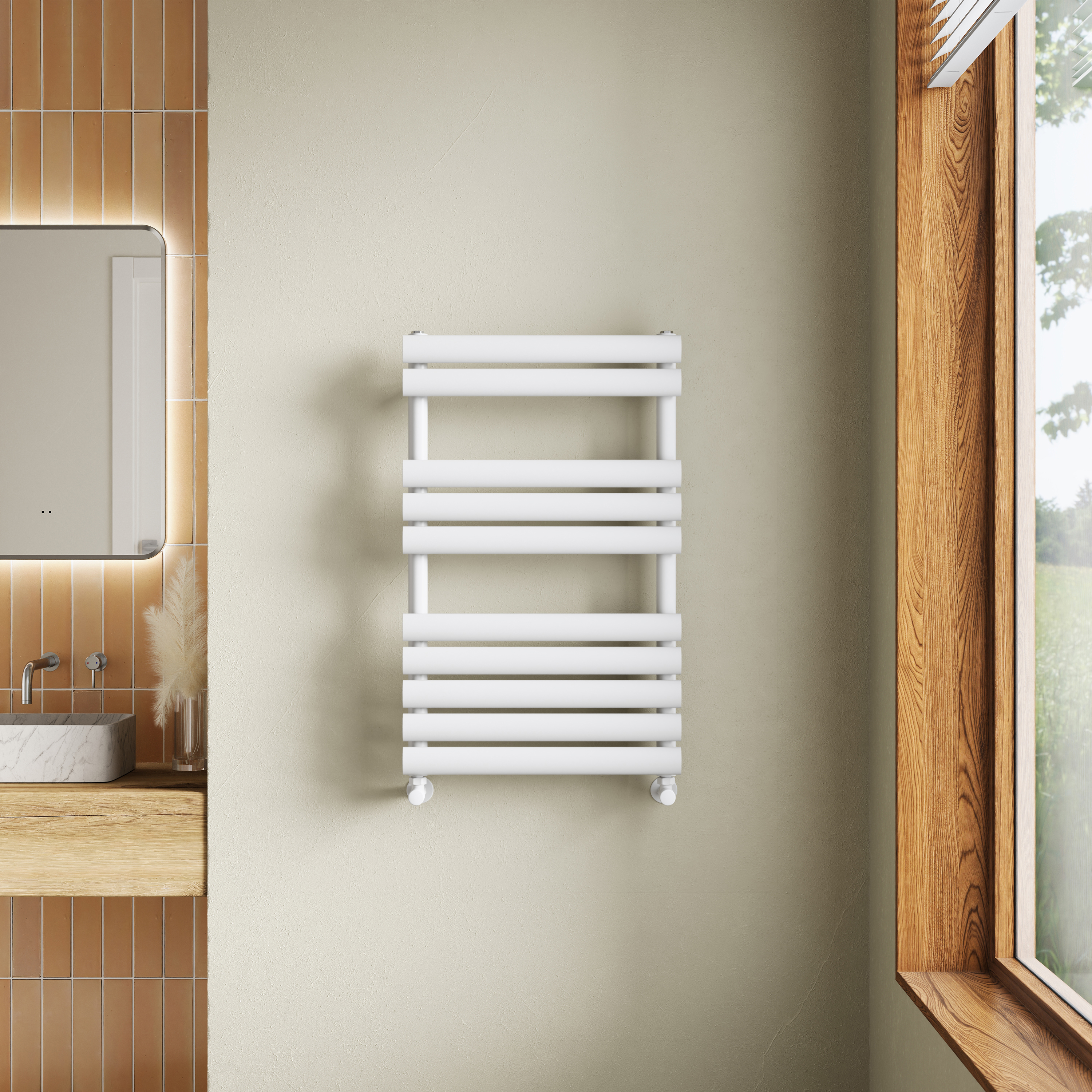 Toasty Eden Matt White Heated Towel Rail