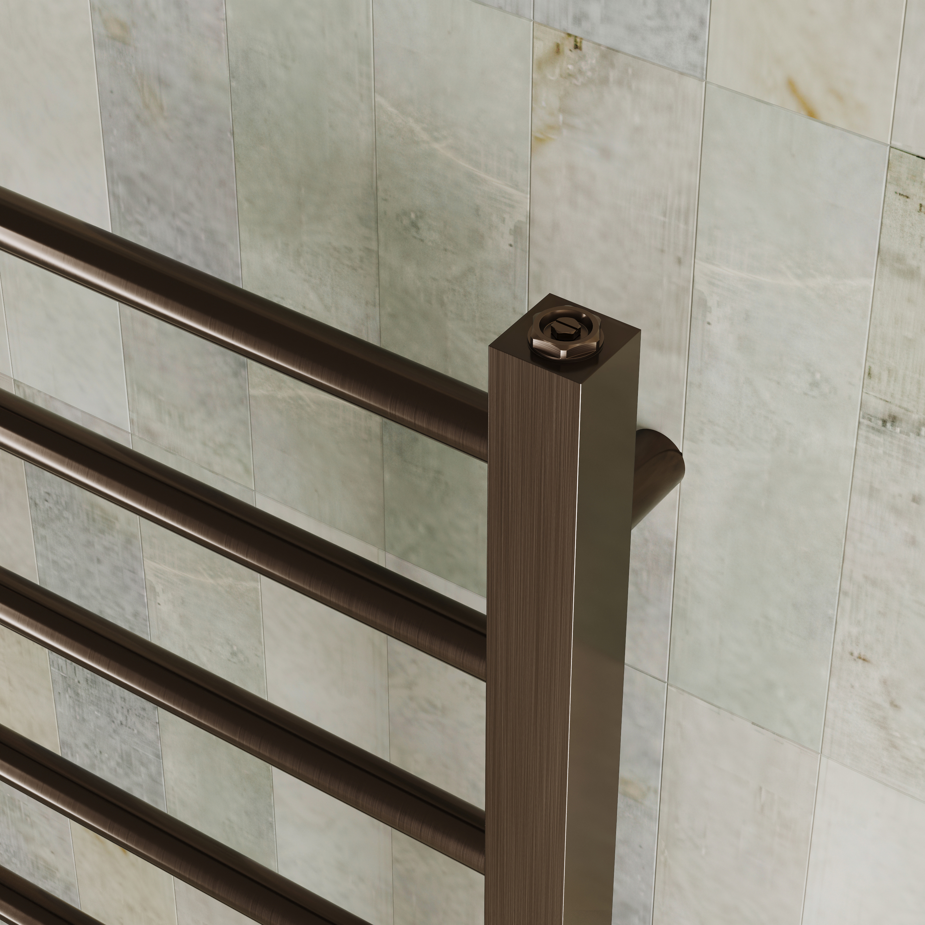 Toasty Rise Brushed Bronze Heated Towel Rail