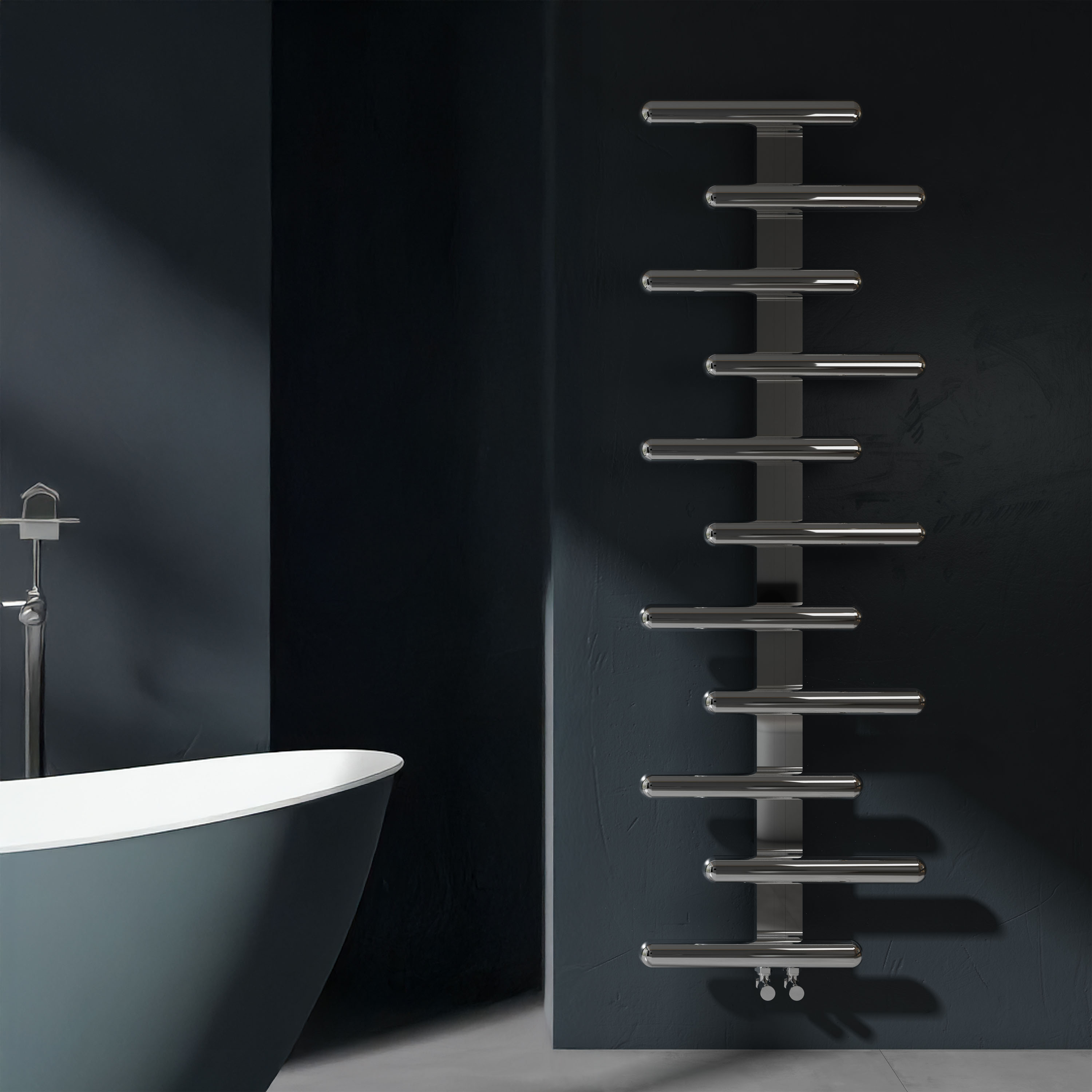 Carisa Vivi Offset Stainless Steel Designer Heated Towel Rail
