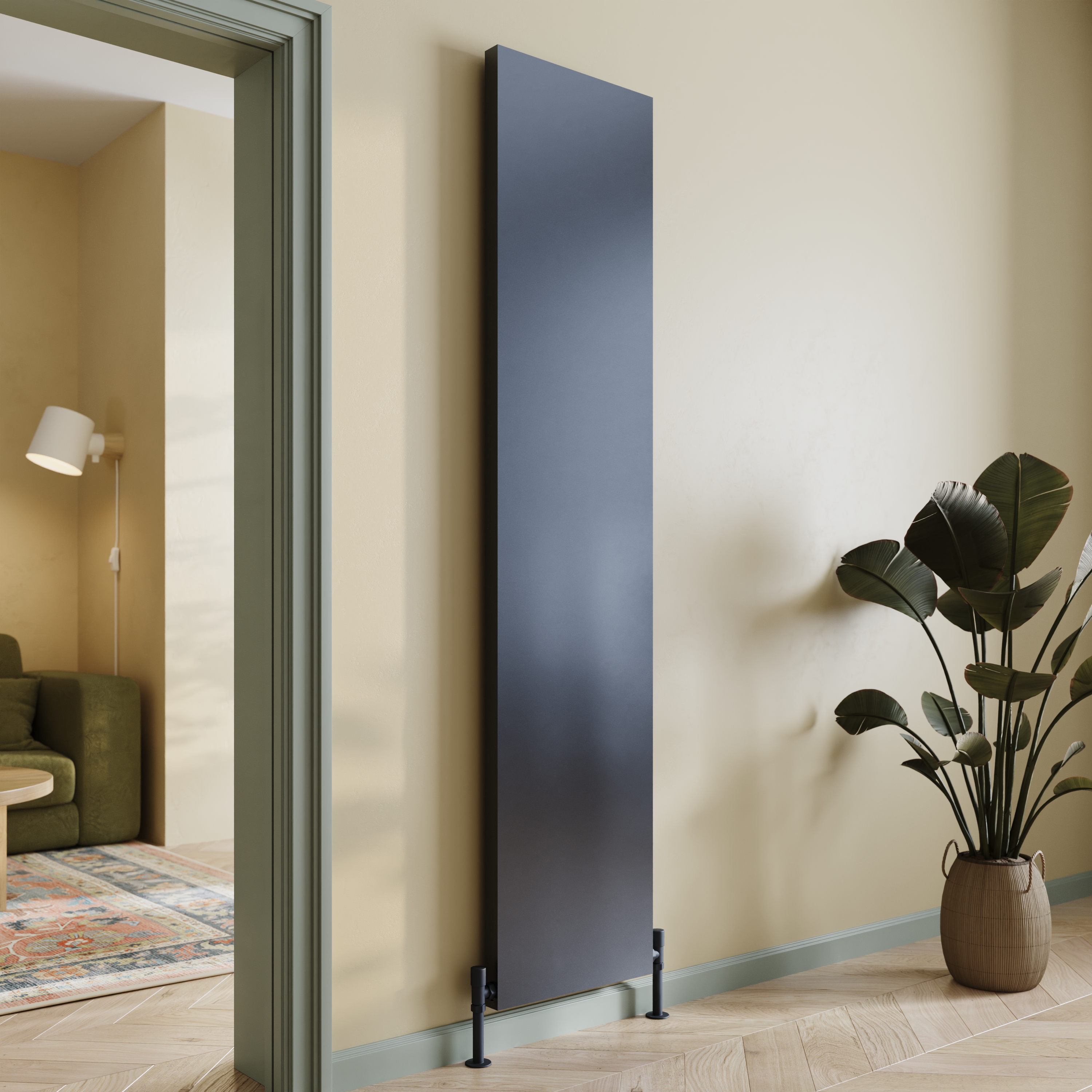 Toasty Surface Anthracite Grey Flat Single Panel Vertical Radiator - 1800 x 400mm