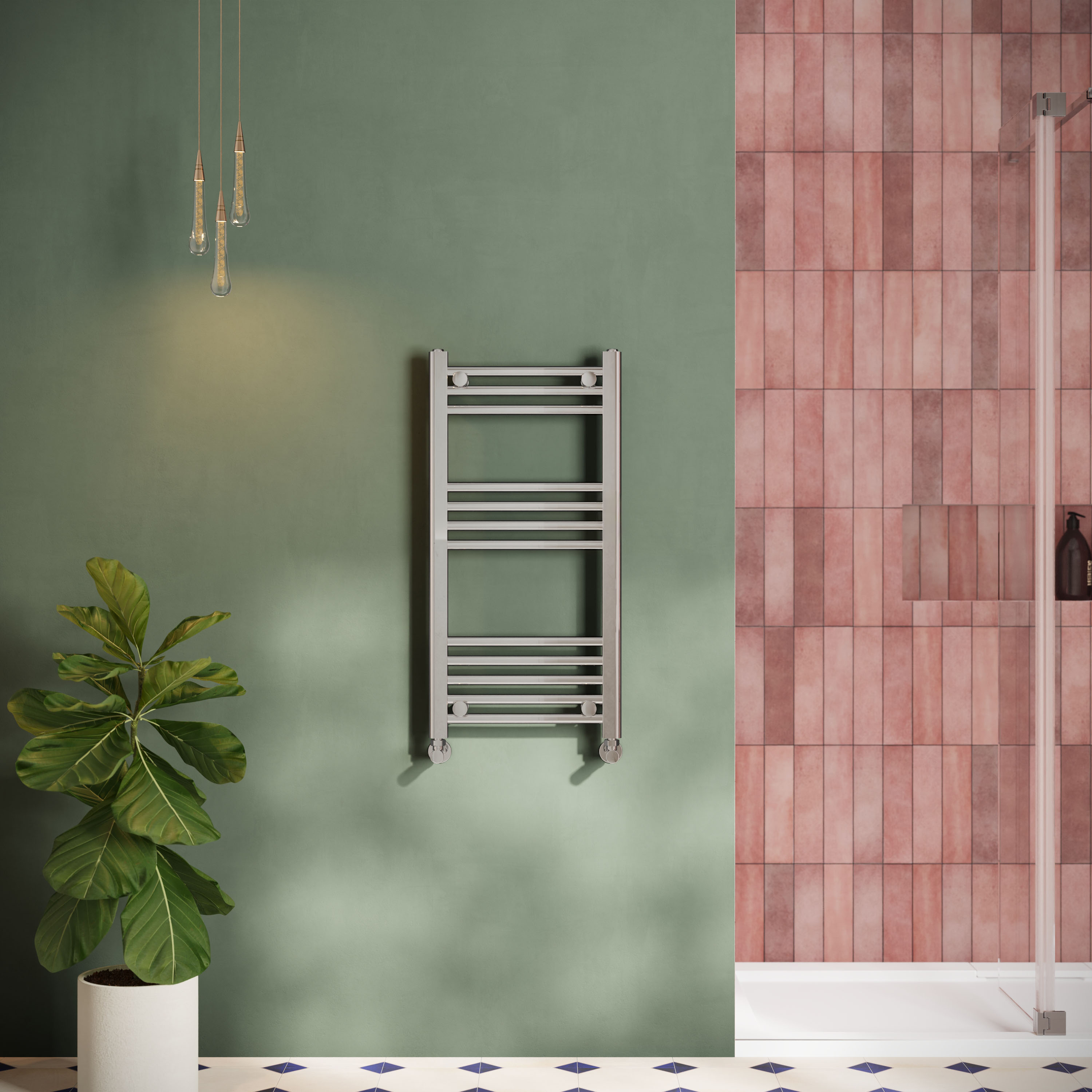 Toasty Glow Chrome 22mm Heated Ladder Towel Rail
