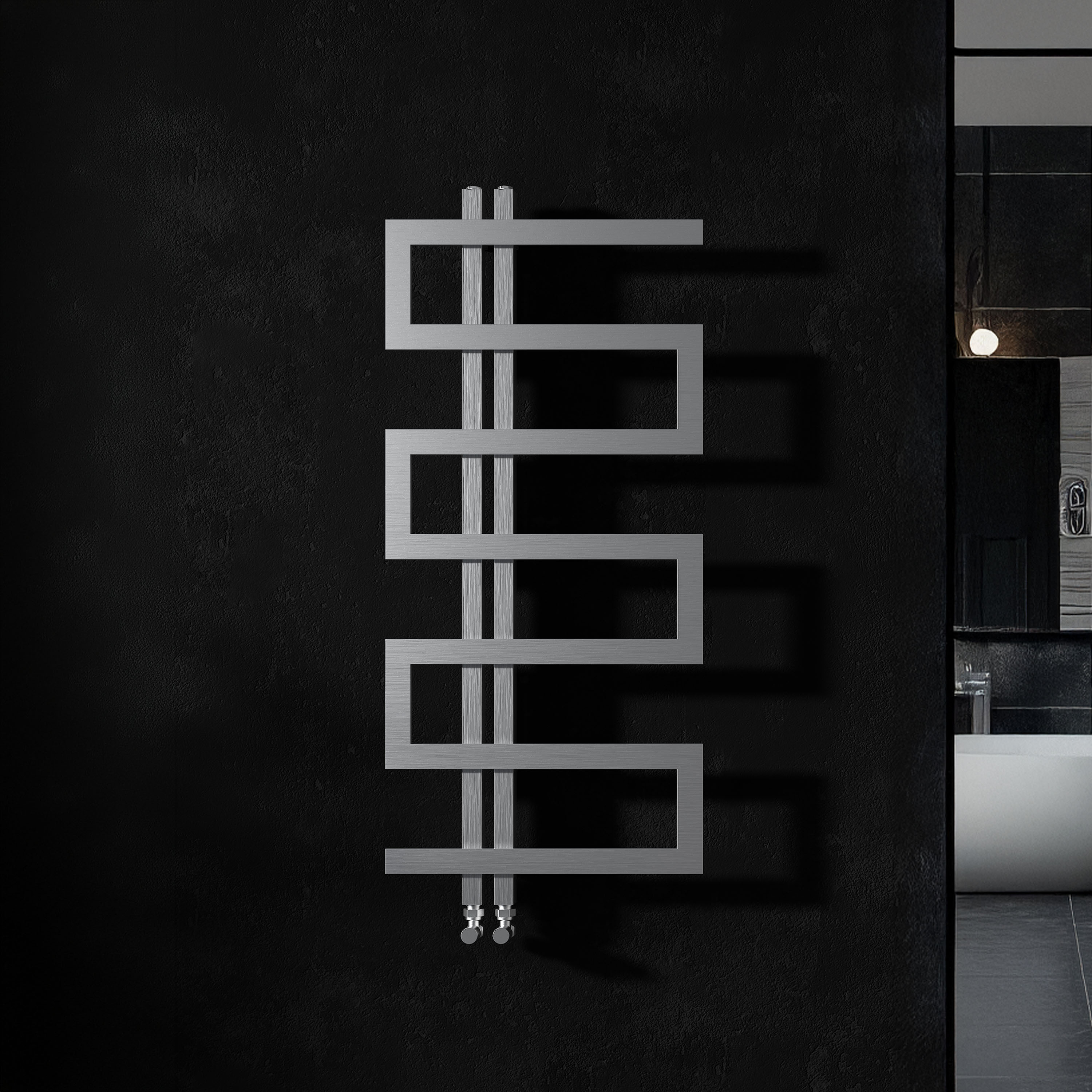 Carisa Ibiza Offset Stainless Steel Designer Heated Towel Rail