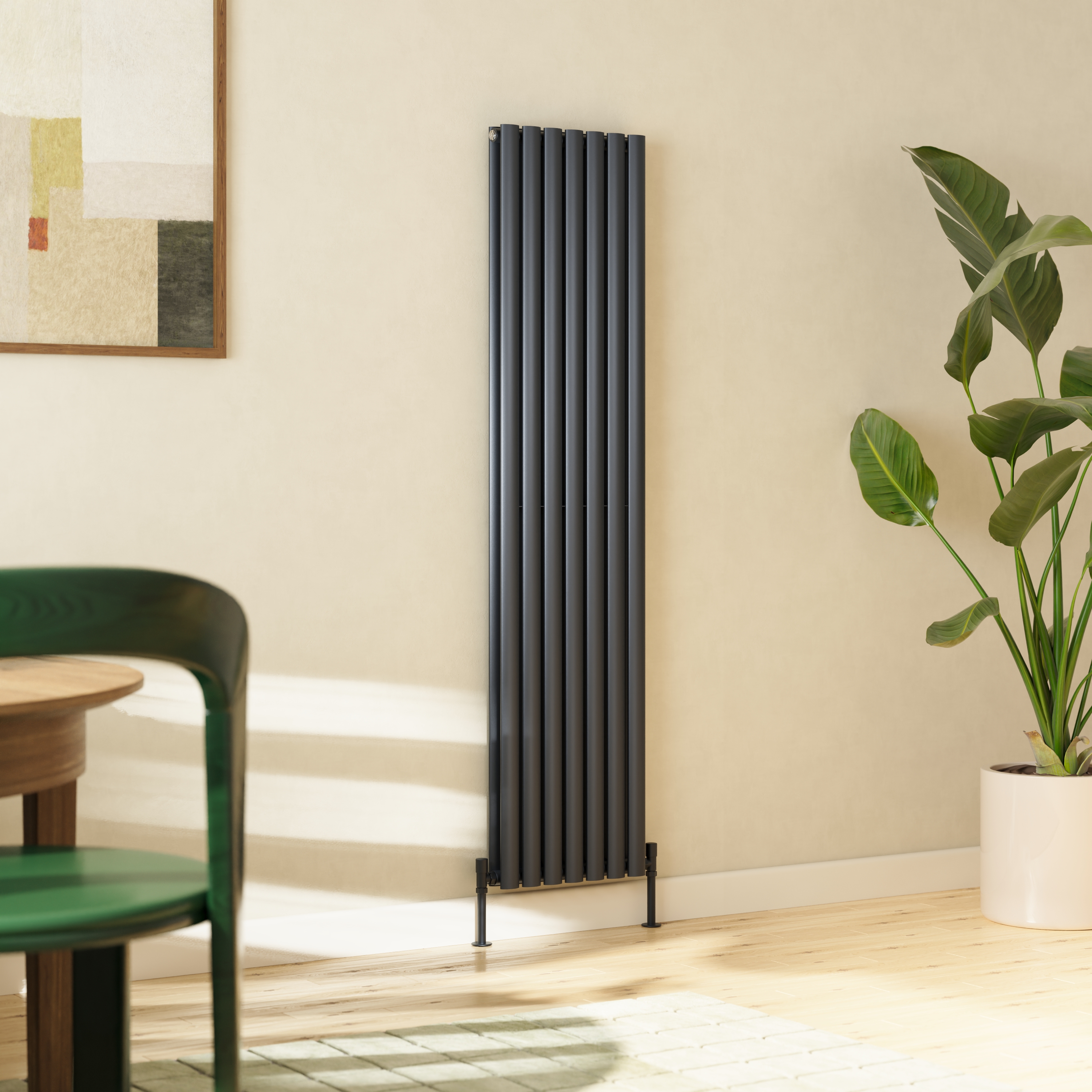 Toasty Ember Anthracite Oval Panel Vertical Radiator