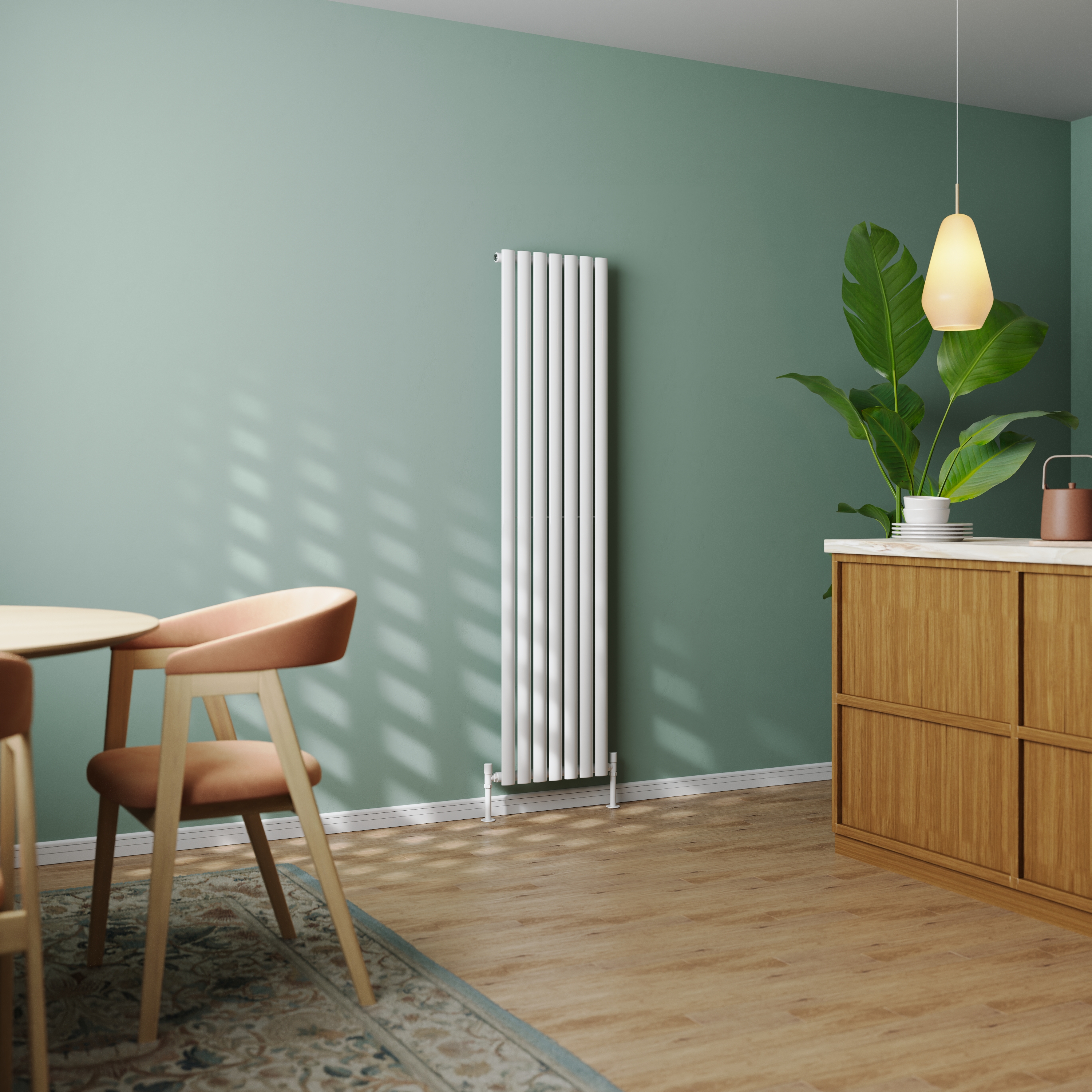 Toasty Ember White Oval Panel Vertical Radiator