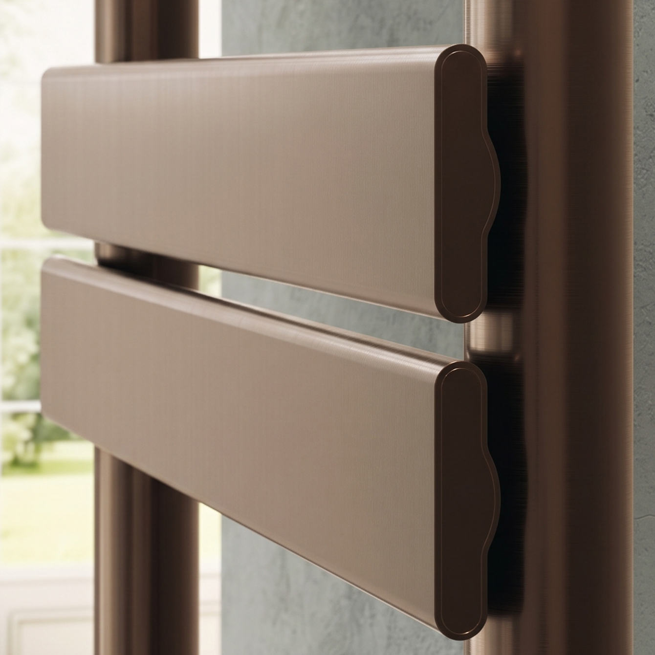Toasty Hush Brushed Bronze Electric Flat Panel Heated Towel Rail with Heating Element