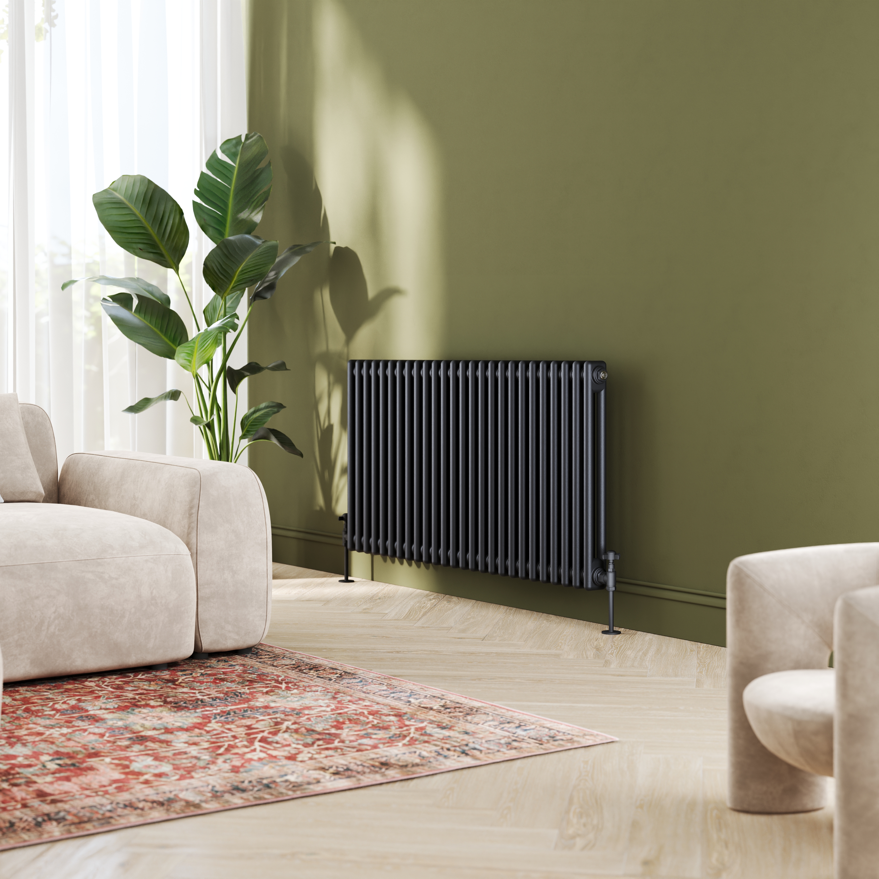 Toasty Ardleigh Matt Black Horizontal Column Radiator
