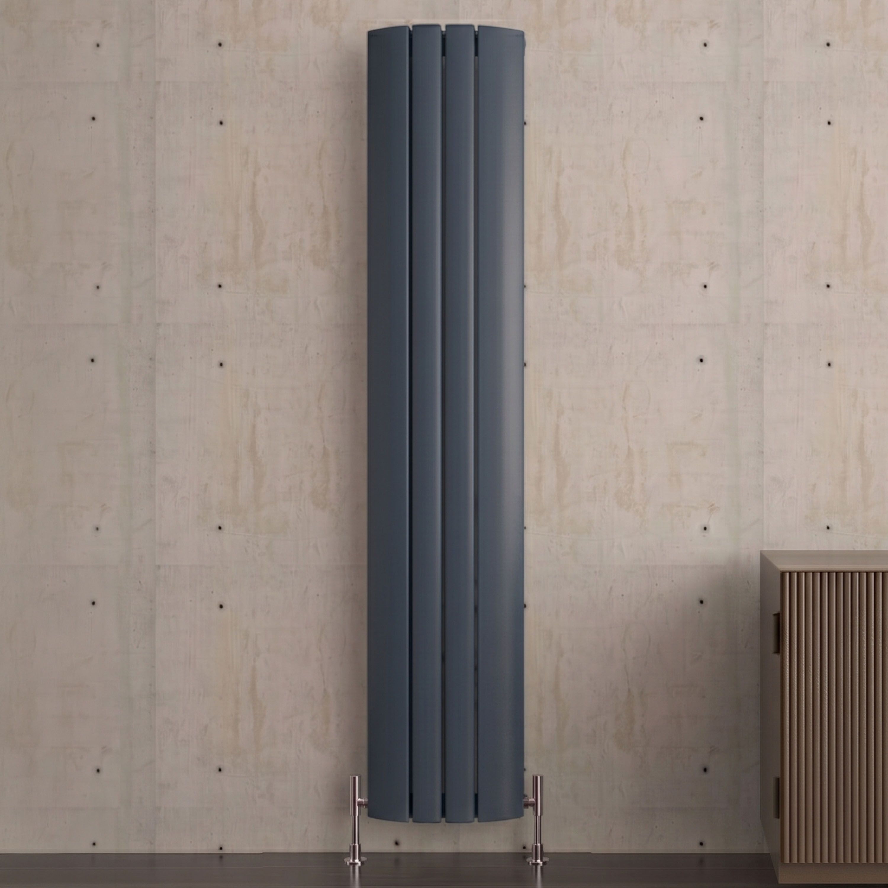 Carisa Gaia Oval Single Panel Vertical Aluminium Radiator