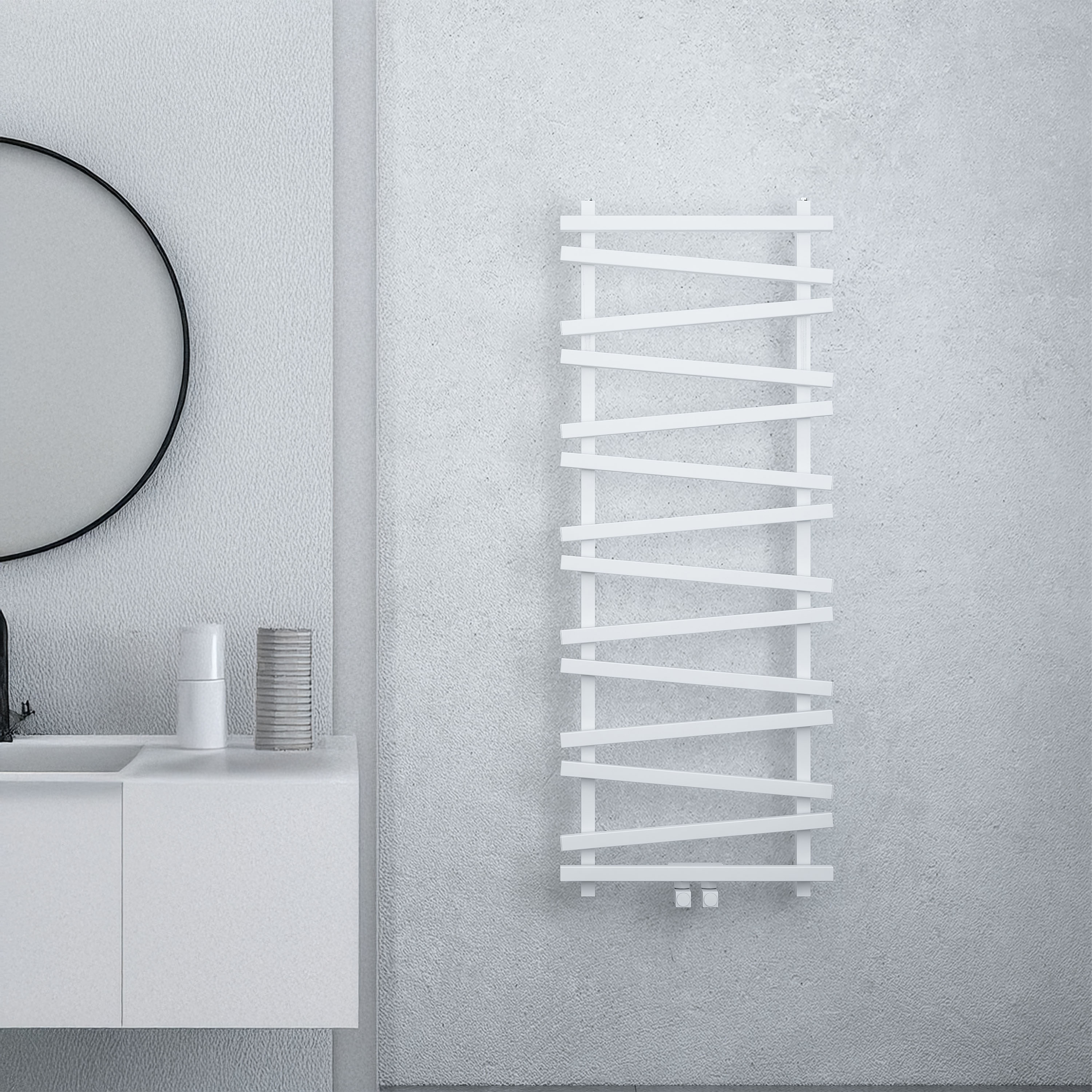 Carisa Vivek Angled Designer Aluminium Heated Towel Rail