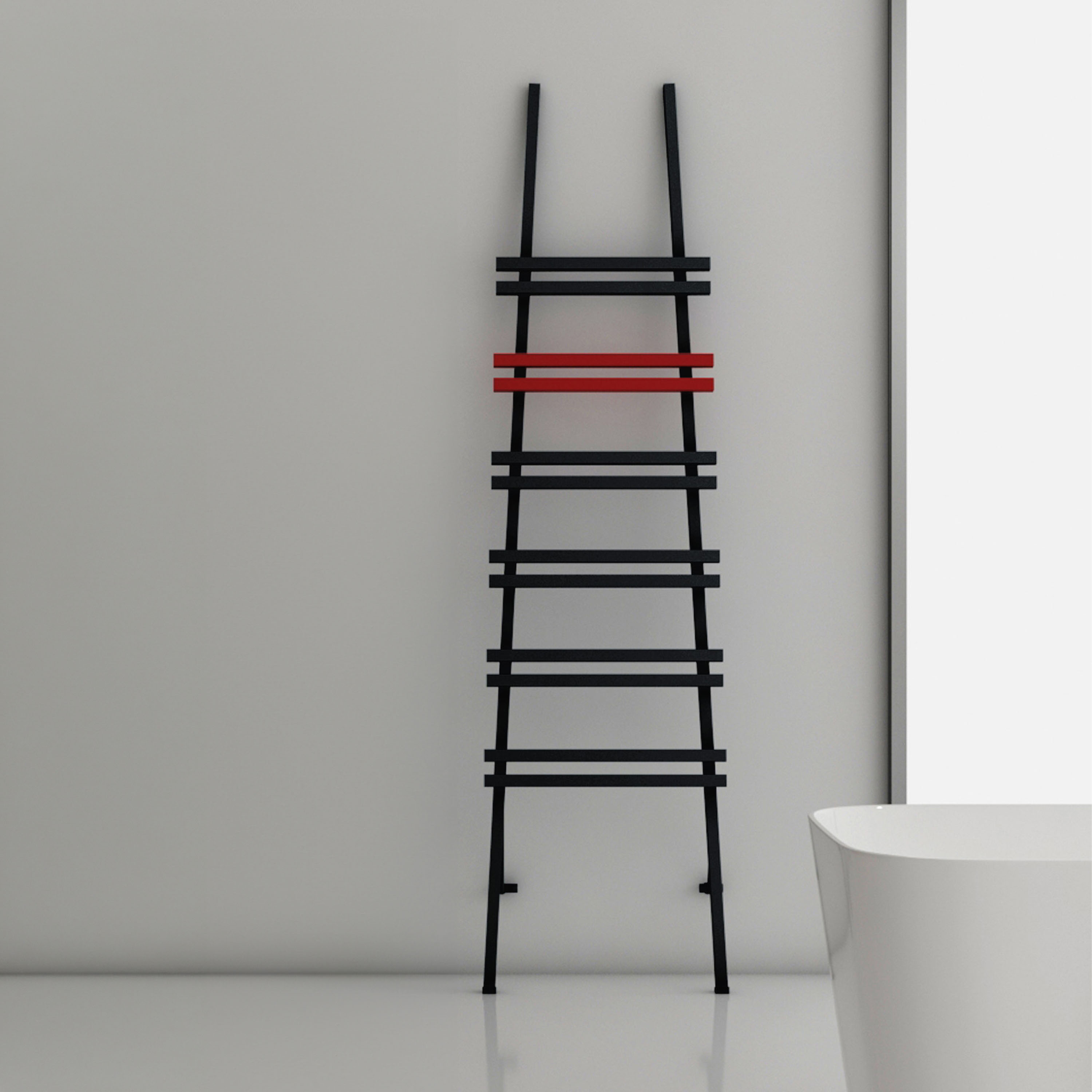 Carisa Jacobs Floor Mounted Ladder Aluminium Heated Towel Rail - 2000 x 535mm